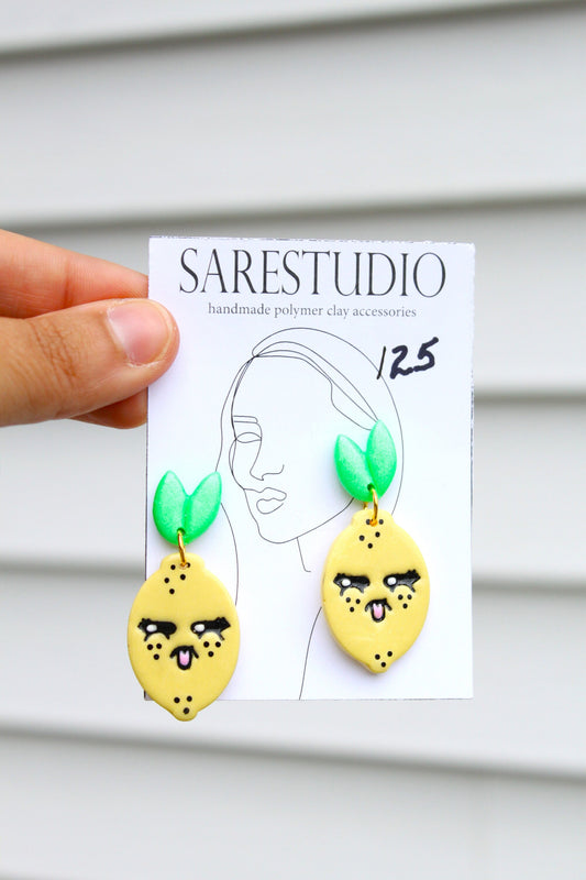 Sour Lemon Clay Earrings
