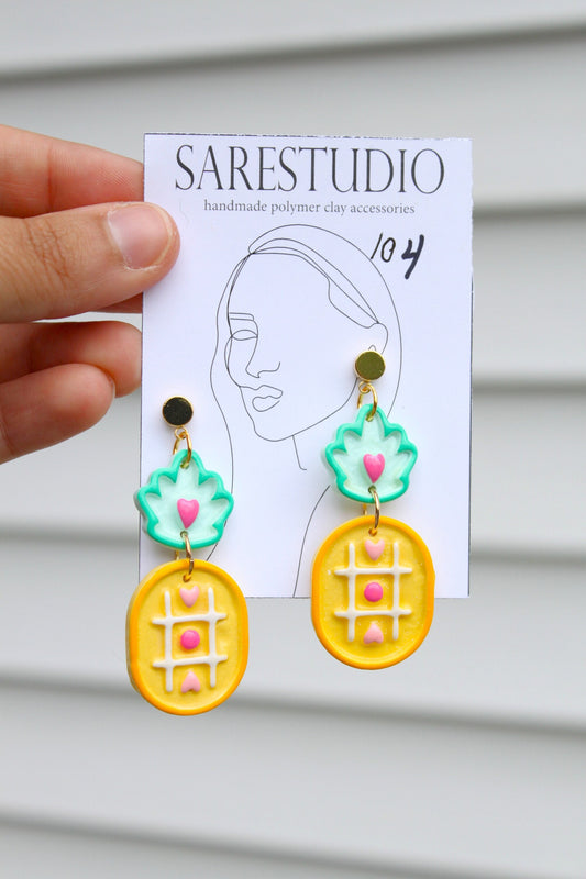 Pineapple Clay Earrings