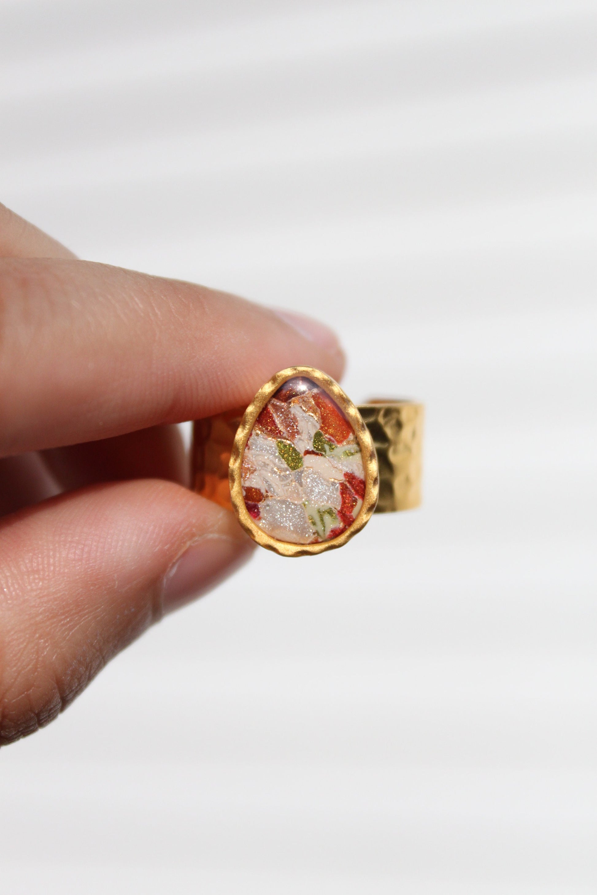 Silver Plated Adjustable Ring, Multi-color ring, Clay Ring, Boho Ring, Gift Jewelry, Birthday Gift, Gift for Her, Women Jewelry, Mother Gift