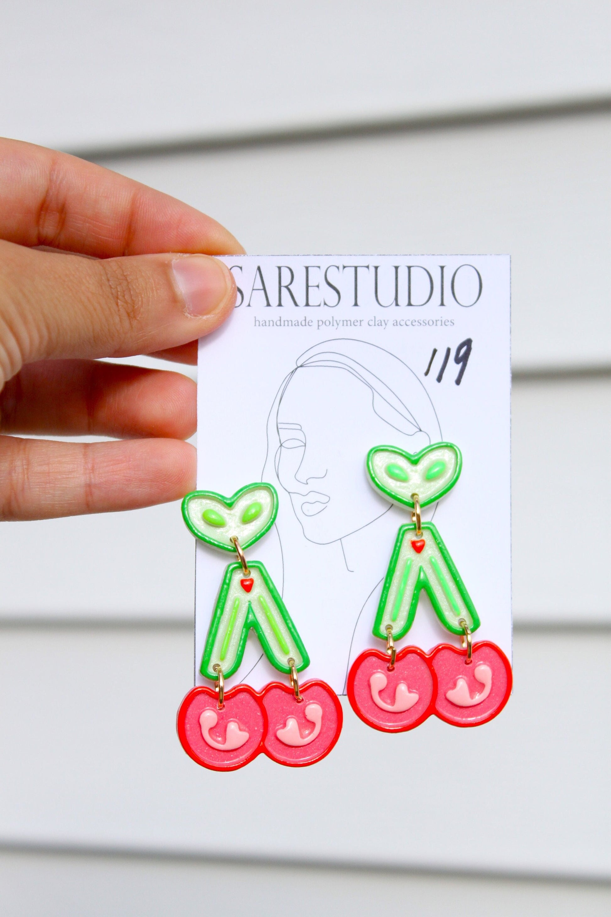 Cherry Clay Earrings