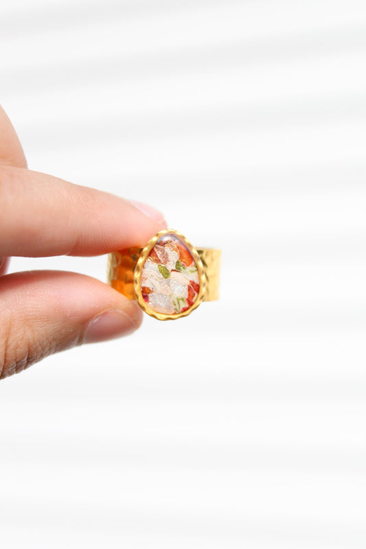 Silver Plated Adjustable Ring, Multi-color ring, Clay Ring, Boho Ring, Gift Jewelry, Birthday Gift, Gift for Her, Women Jewelry, Mother Gift