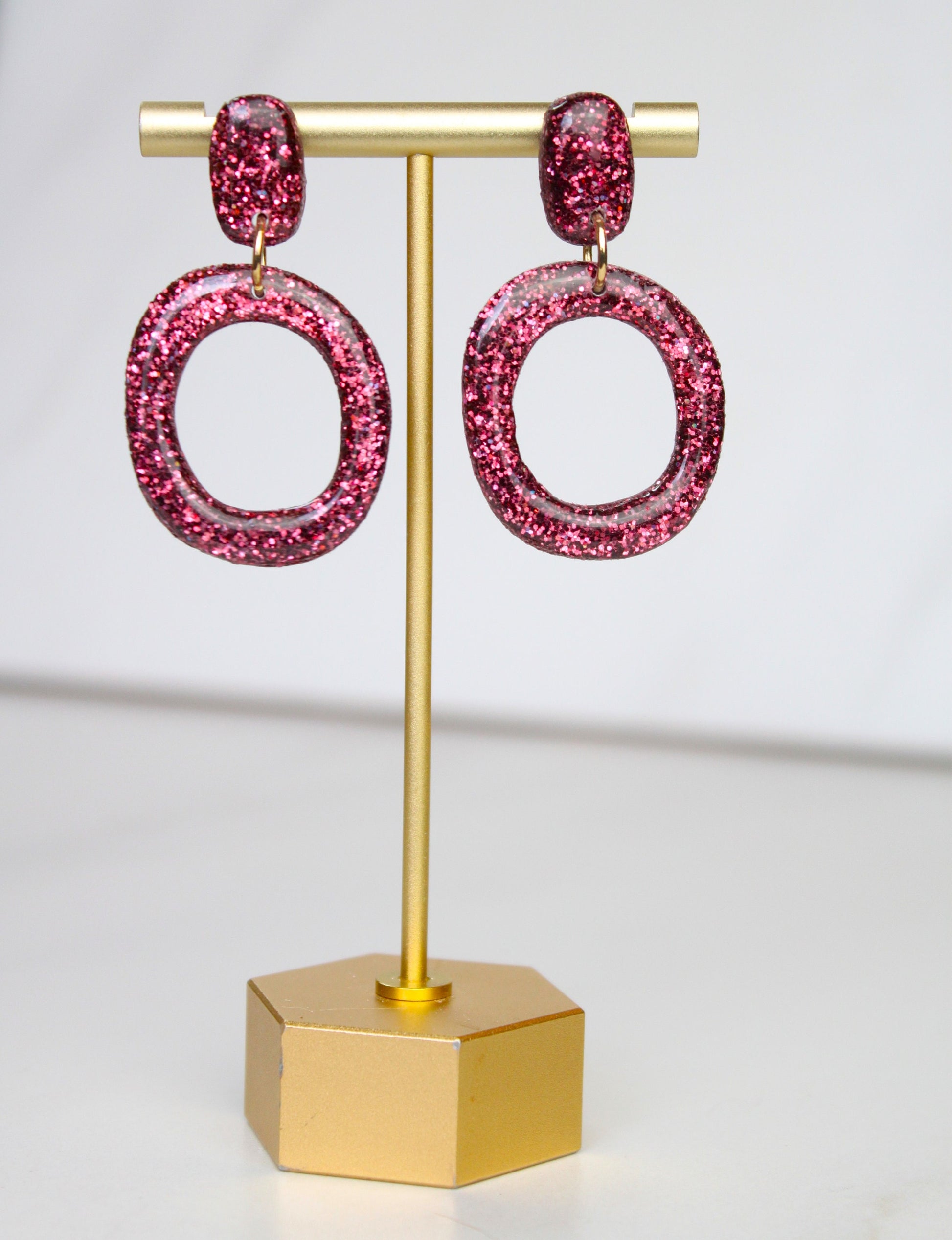 Burgundy Glitter Clay Earrings | Clay Burgundy Glitter earrings | Sparkly Glitter Earrings | Glitter Earrings | Holiday Glitter earrings