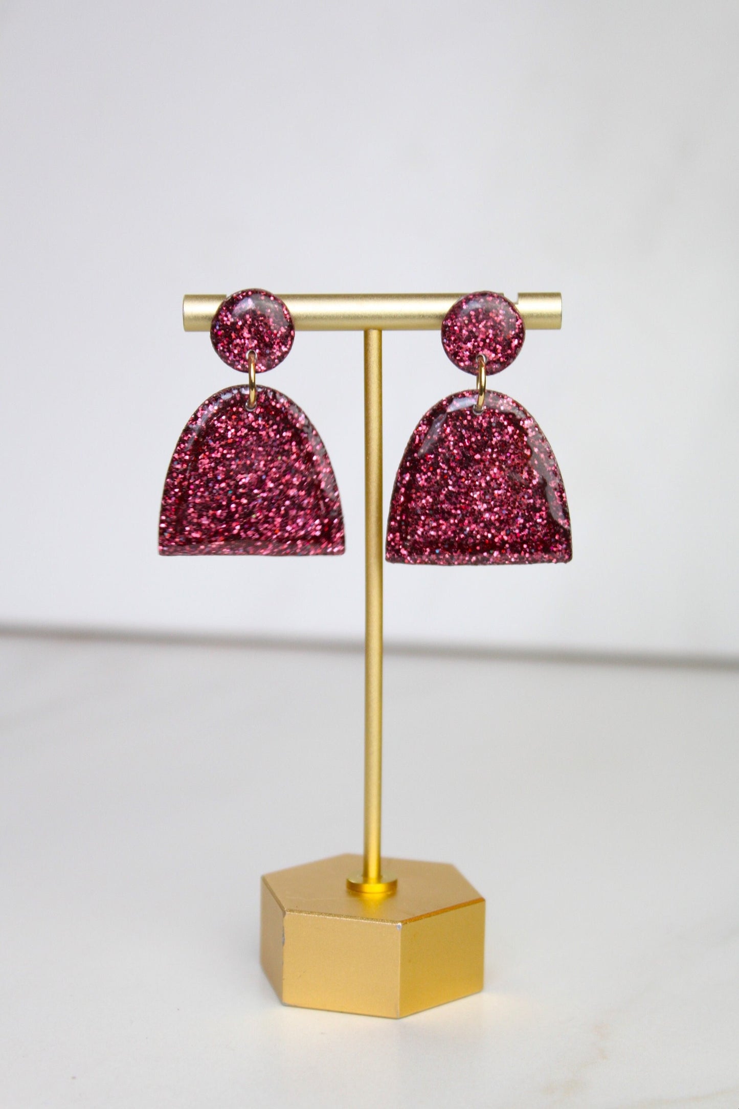 Burgundy Glitter Clay Earrings | Clay Burgundy Glitter earrings | Sparkly Glitter Earrings | Glitter Earrings | Holiday Glitter earrings