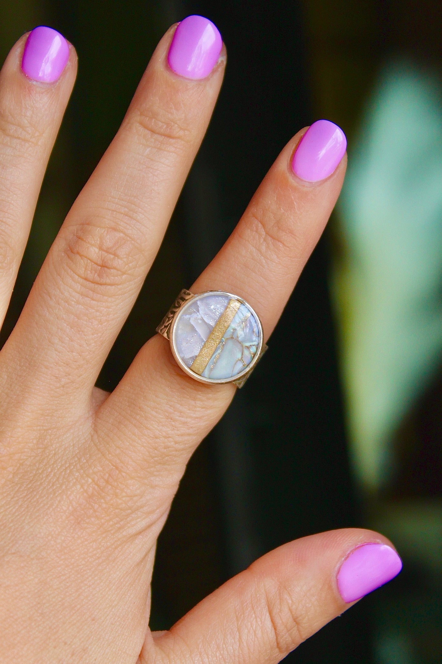 Silver Plated Adjustable Ring, Multi-color ring, Clay Ring, Boho Ring, Gift Jewelry, Birthday Gift, Gift for Her, Women Jewelry, Mother Gift