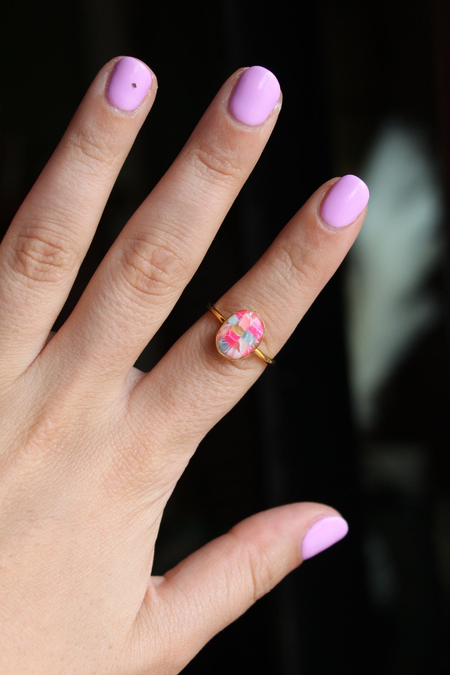 Silver Plated Adjustable Ring, Multi-color ring, Clay Ring, Boho Ring, Gift Jewelry, Birthday Gift, Gift for Her, Women Jewelry, Mother Gift