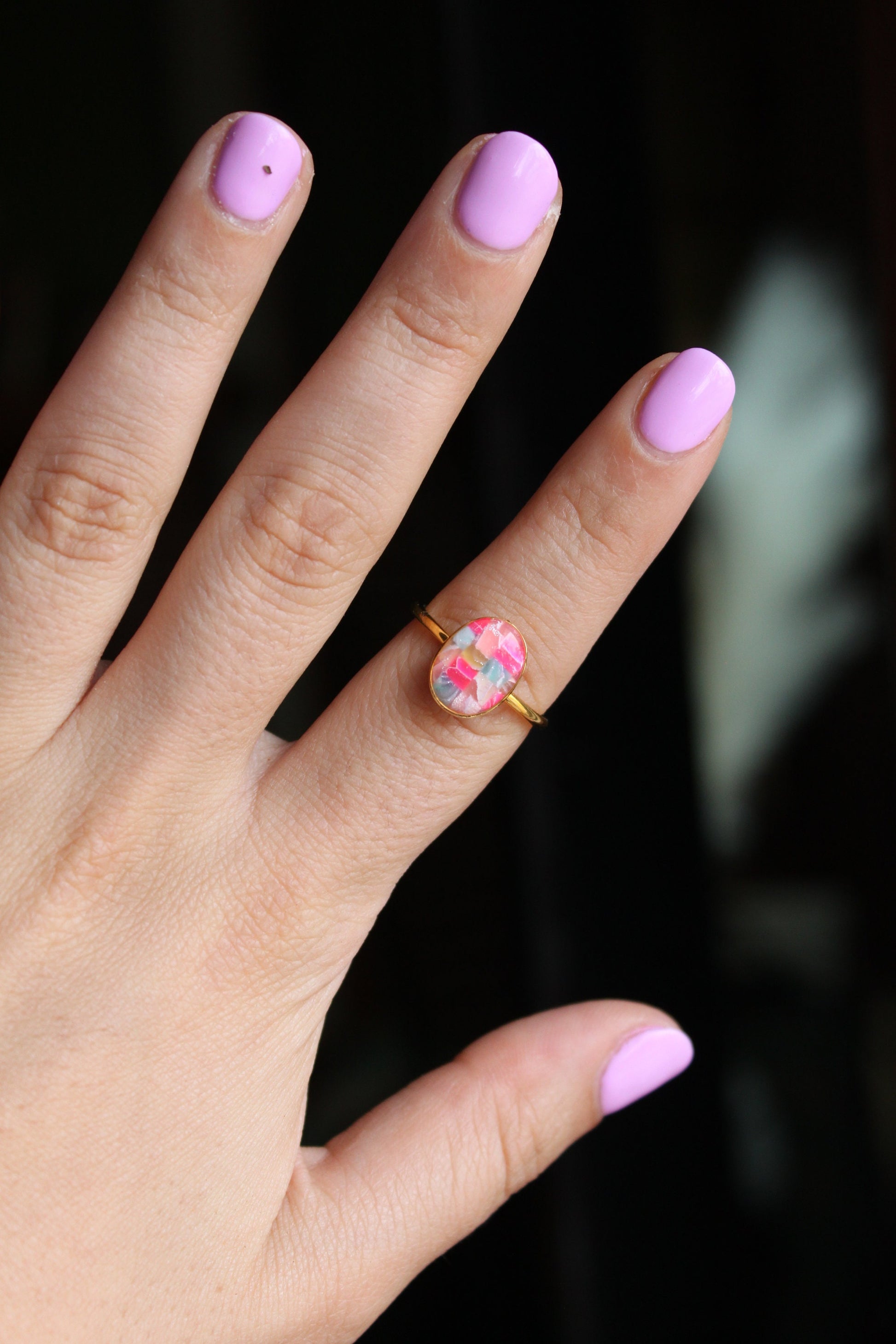 Silver Plated Adjustable Ring, Multi-color ring, Clay Ring, Boho Ring, Gift Jewelry, Birthday Gift, Gift for Her, Women Jewelry, Mother Gift