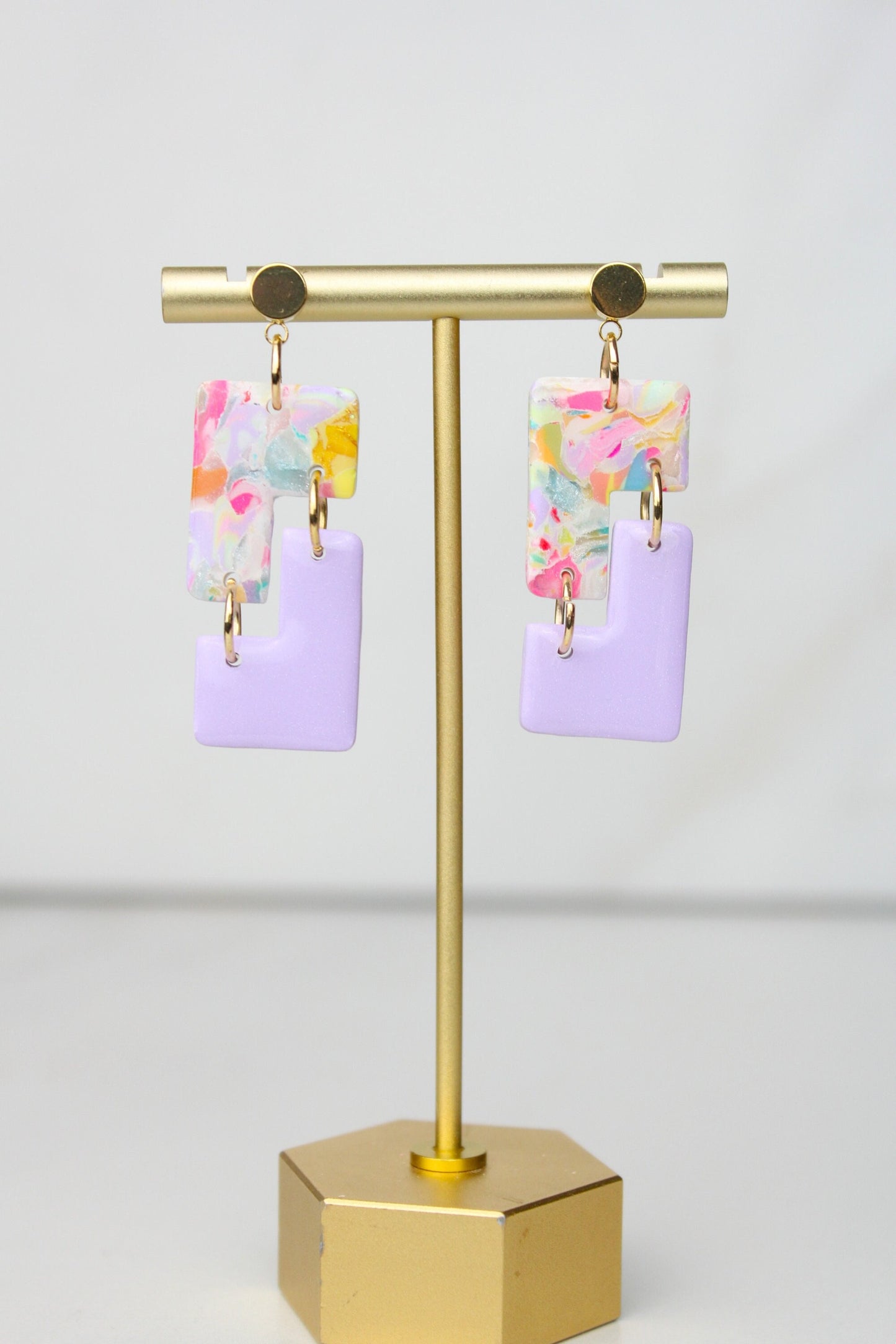 Clay Dangle Earrings - MARBLE PATTERN will vary!!