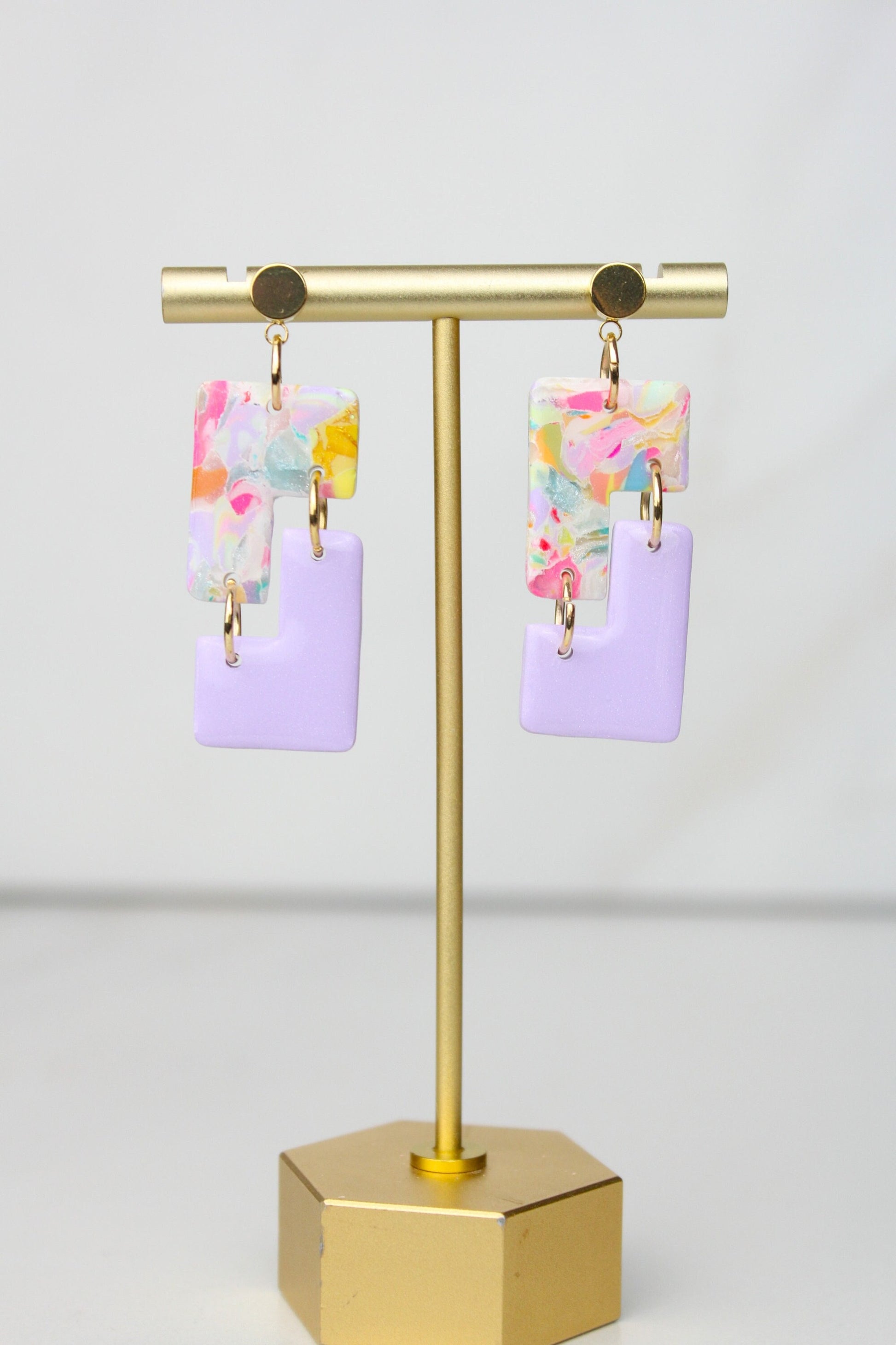 Clay Dangle Earrings - MARBLE PATTERN will vary!!