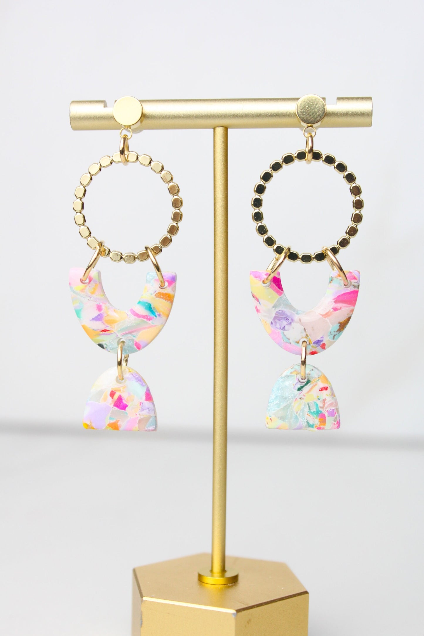 Clay Dangle Earrings - MARBLE PATTERN will vary!!