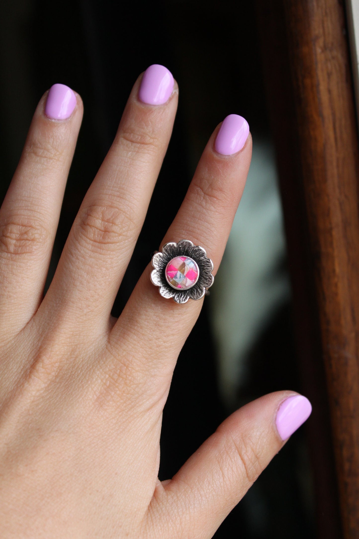 Silver Plated Adjustable Ring, Multi-color ring, Clay Ring, Boho Ring, Gift Jewelry, Birthday Gift, Gift for Her, Women Jewelry, Mother Gift