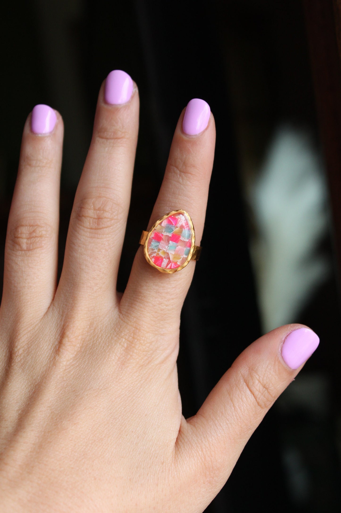 Silver Plated Adjustable Ring, Multi-color ring, Clay Ring, Boho Ring, Gift Jewelry, Birthday Gift, Gift for Her, Women Jewelry, Mother Gift