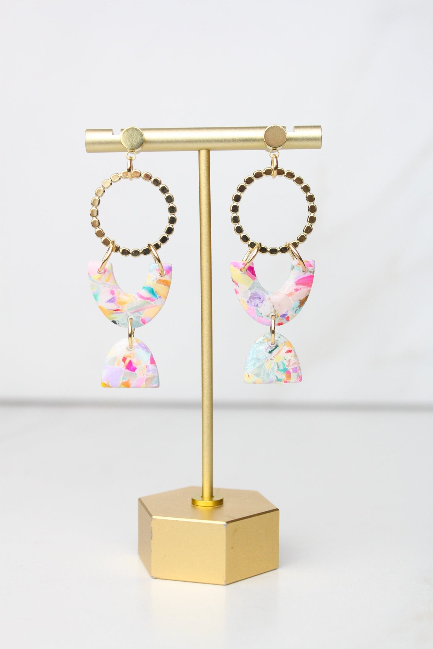 Clay Dangle Earrings - MARBLE PATTERN will vary!!