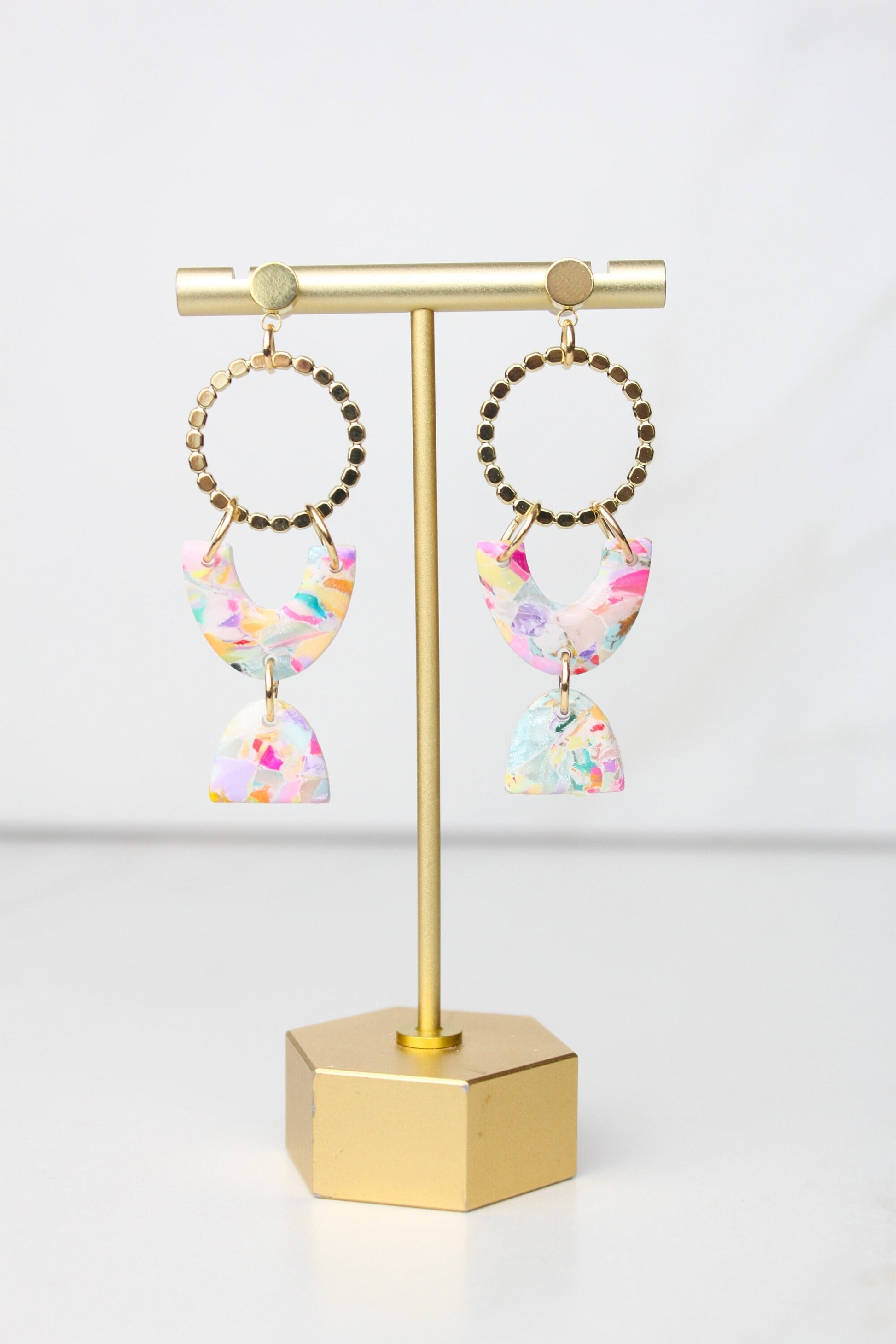 Clay Dangle Earrings - MARBLE PATTERN will vary!!