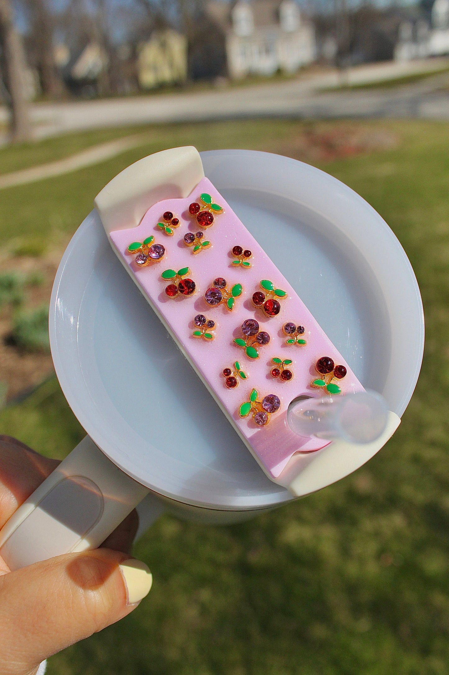 Pink Cherry 30/40 oz Stanley Tumbler Lid Topper, Stanley Tumbler Topper, Cup Tag, Stanley Cup Accessories