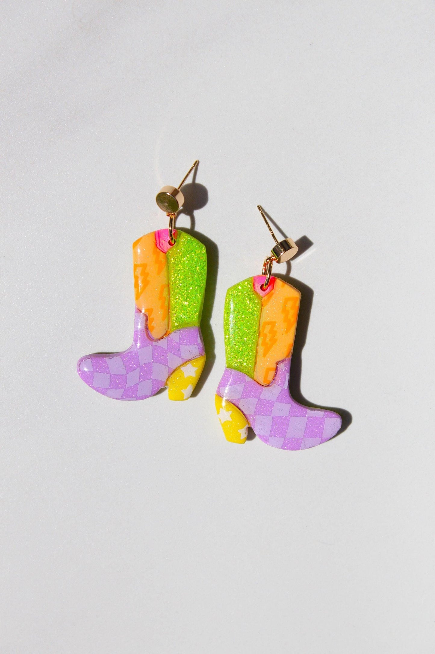 Cowgirl Boot Clay Earrings, Pink Cowboy Boots Earrings, Pink Cowgirl Boots, Country Western Gift, Coastal Cowgirl