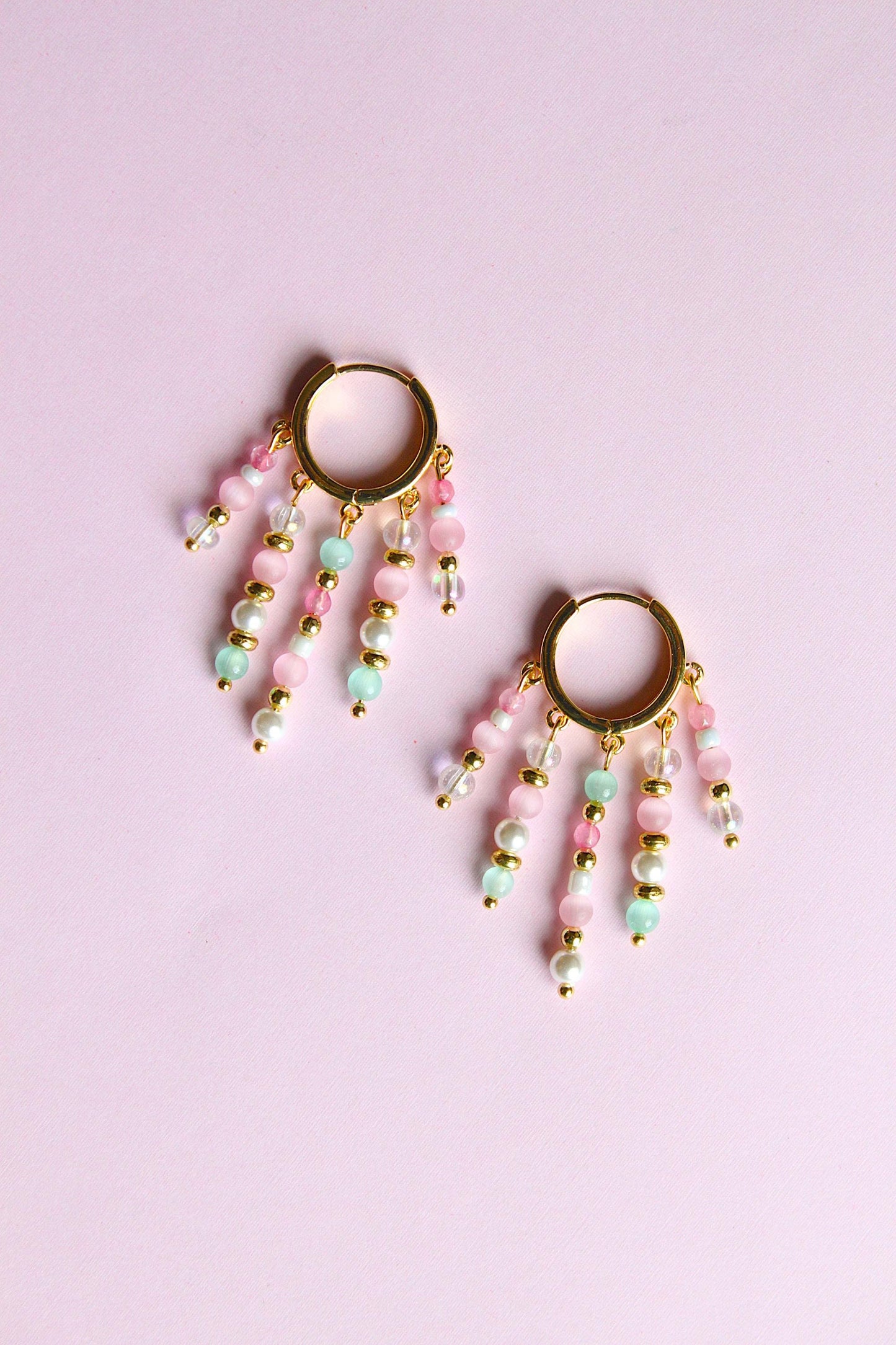 Handmade Beaded Charm Hoops, Dangle Earrings, Hoop Earring, Huggie Hoops, Statement Earring, Mothers Day, Christmas, Gift for Her, Unique