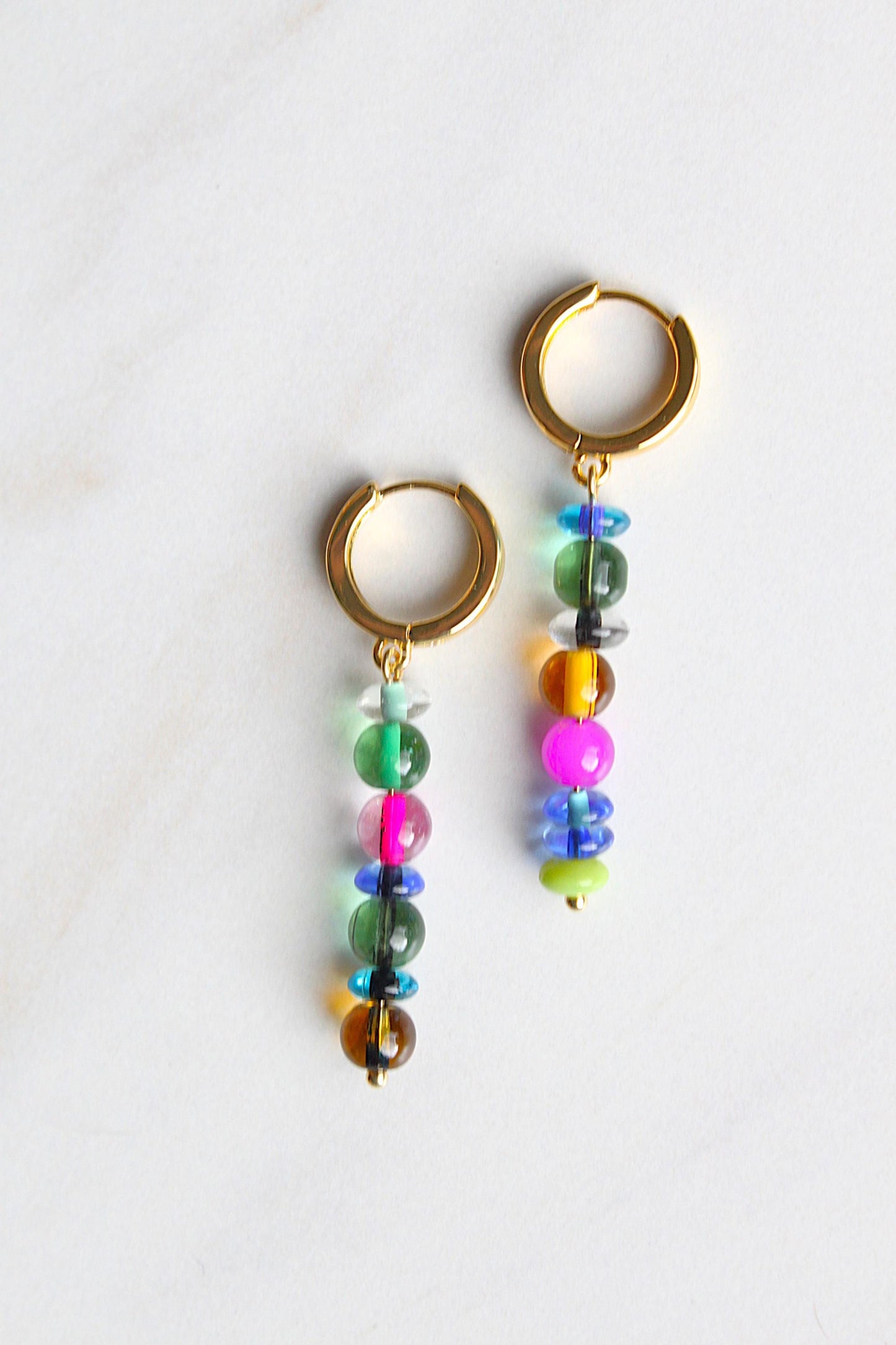 Handmade Beaded Charm Hoops, Dangle Earrings, Hoop Earring, Huggie Hoops, Statement Earring, Mothers Day, Christmas, Gift for Her, Unique