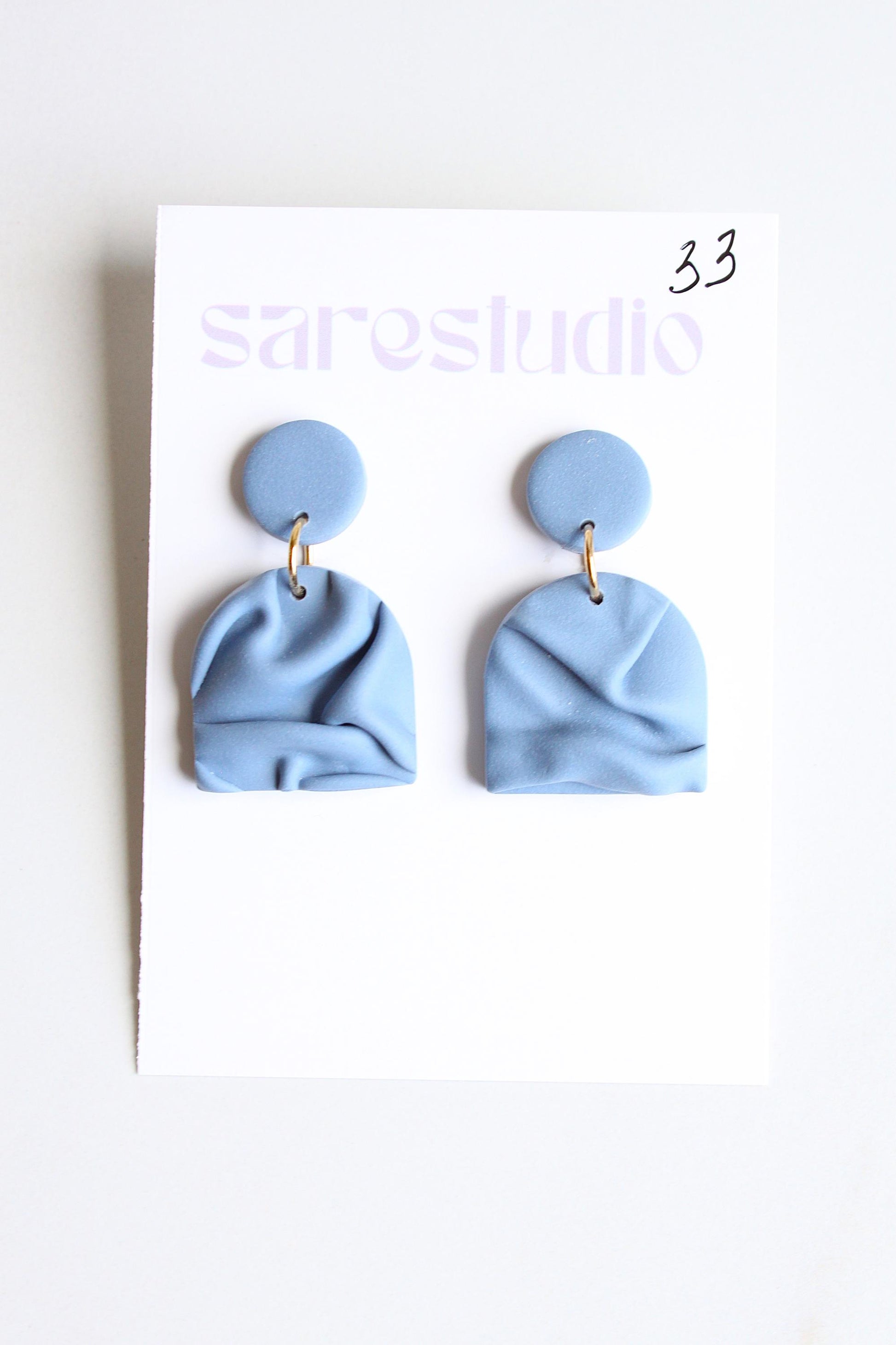 Clay Draped Earrings - Clay Earrings, Draped Earrings, Handmade Earrings, Lightweight Earrings, Hypoallergenic Jewelry, Statement Accessory
