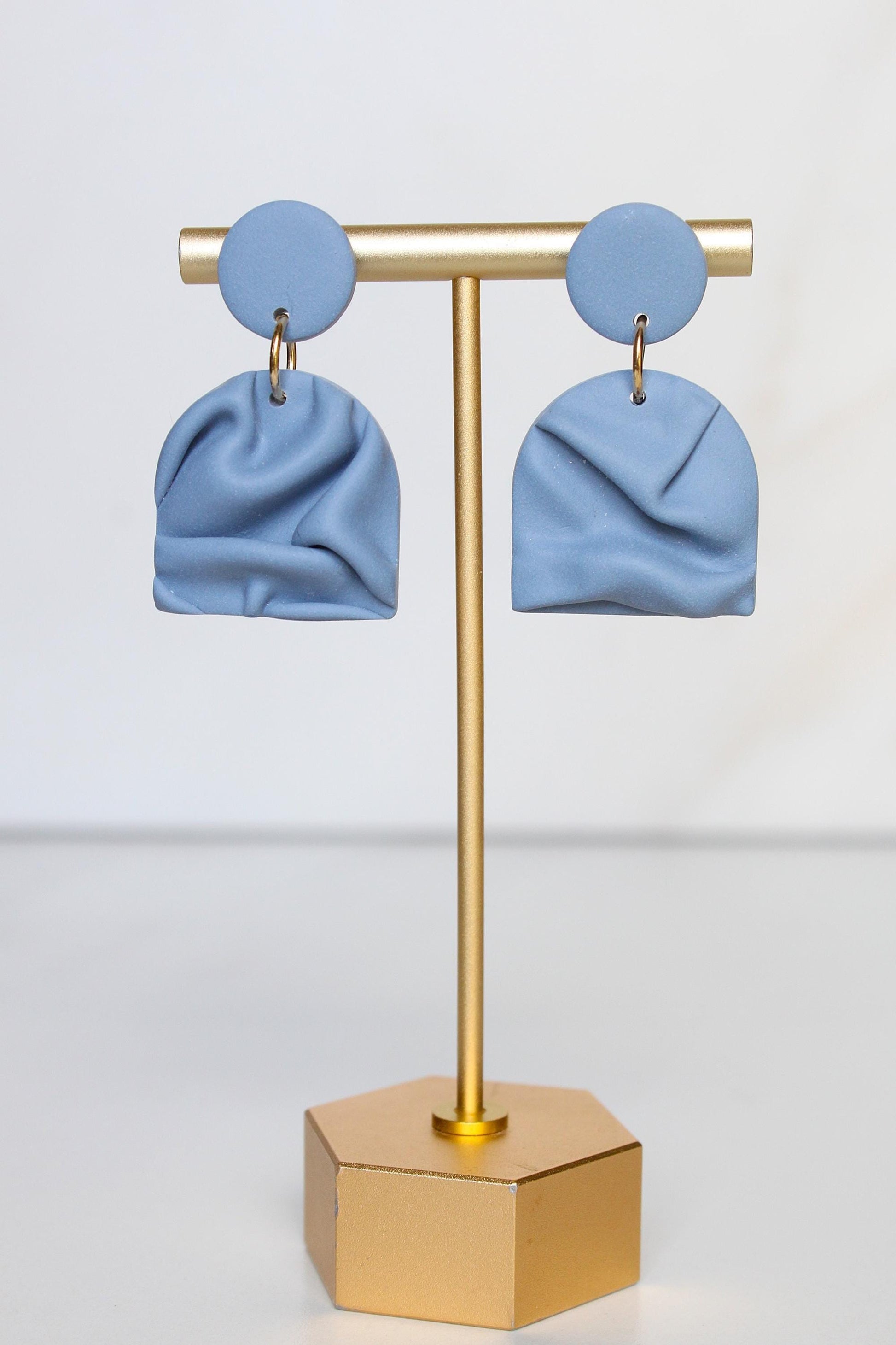 Clay Draped Earrings - Clay Earrings, Draped Earrings, Handmade Earrings, Lightweight Earrings, Hypoallergenic Jewelry, Statement Accessory