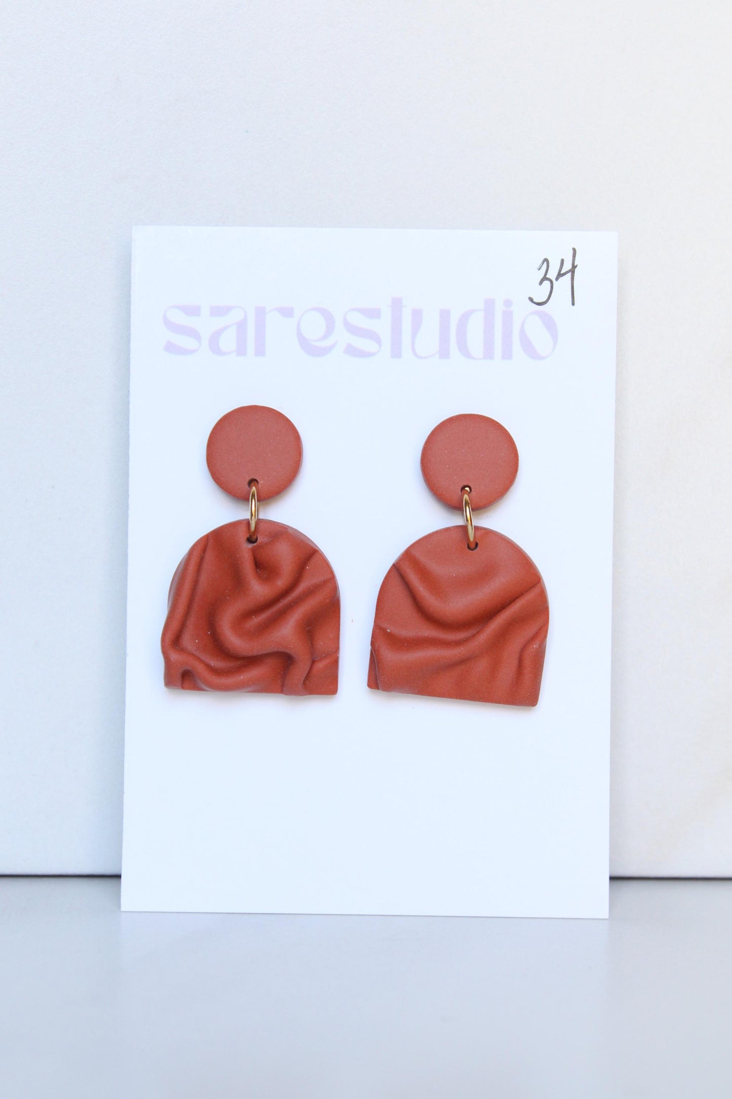 Clay Draped Earrings - Clay Earrings, Draped Earrings, Handmade Earrings, Lightweight Earrings, Hypoallergenic Jewelry, Statement Accessory