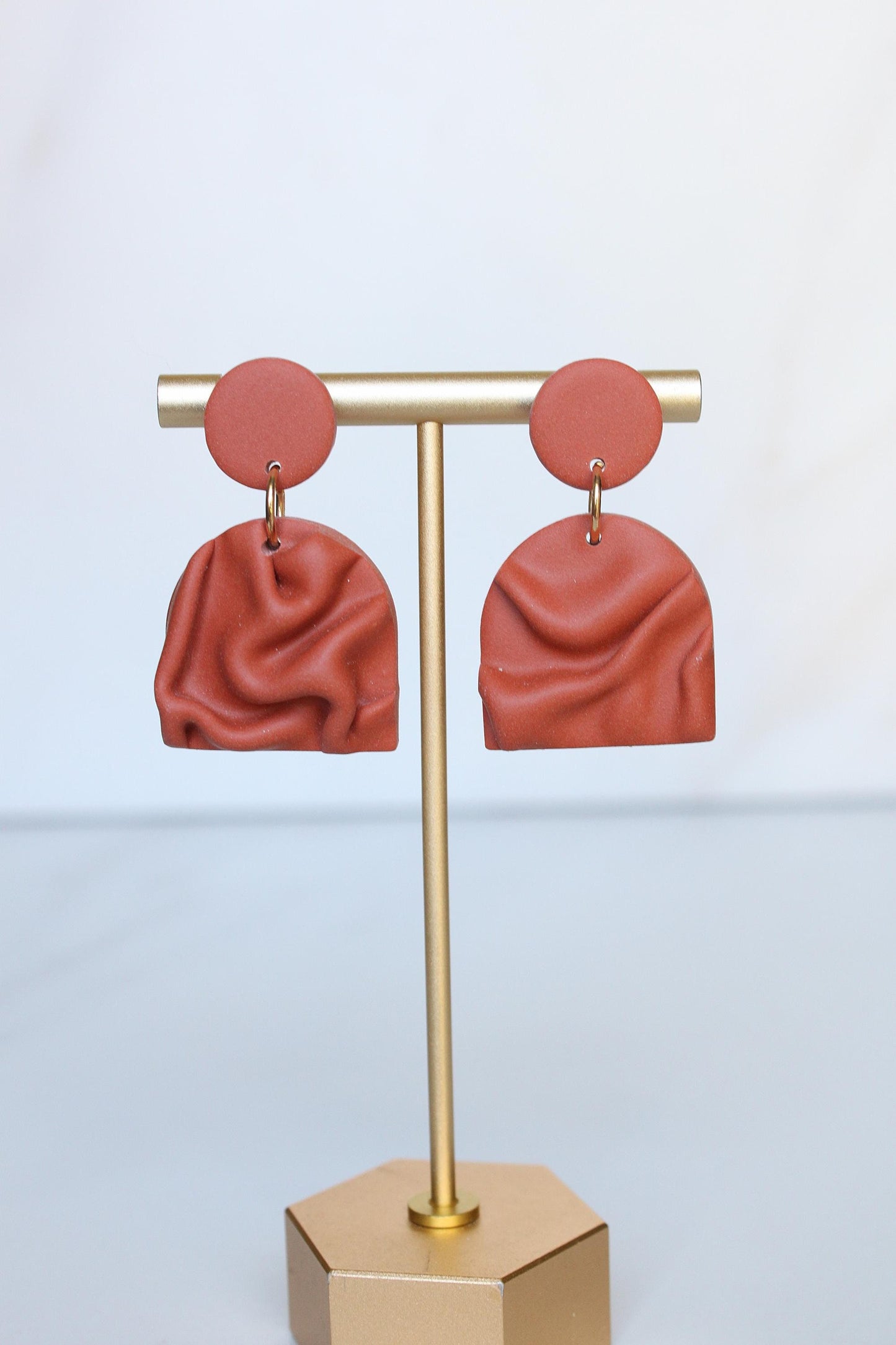 Clay Draped Earrings - Clay Earrings, Draped Earrings, Handmade Earrings, Lightweight Earrings, Hypoallergenic Jewelry, Statement Accessory