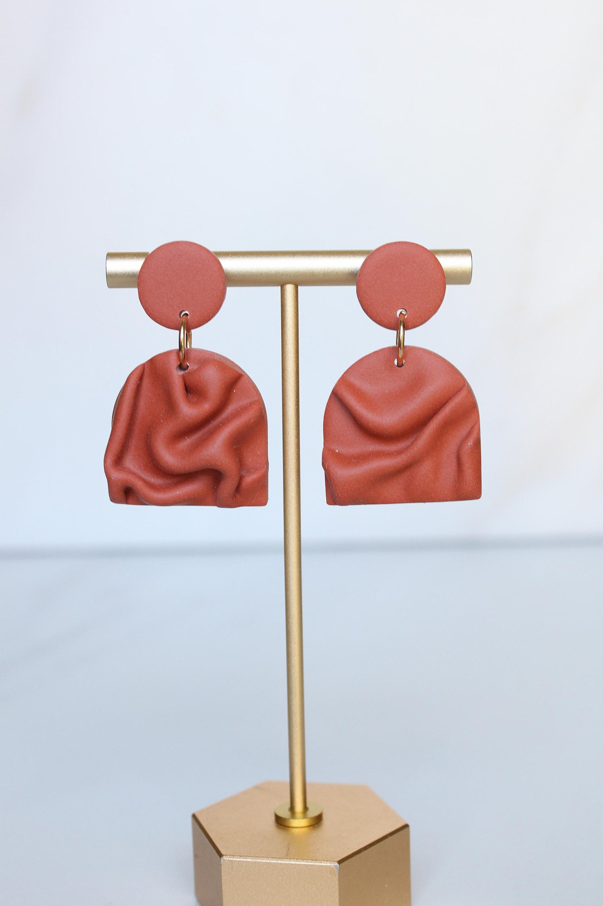 Clay Draped Earrings - Clay Earrings, Draped Earrings, Handmade Earrings, Lightweight Earrings, Hypoallergenic Jewelry, Statement Accessory