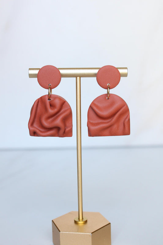 Clay Draped Earrings - Clay Earrings, Draped Earrings, Handmade Earrings, Lightweight Earrings, Hypoallergenic Jewelry, Statement Accessory