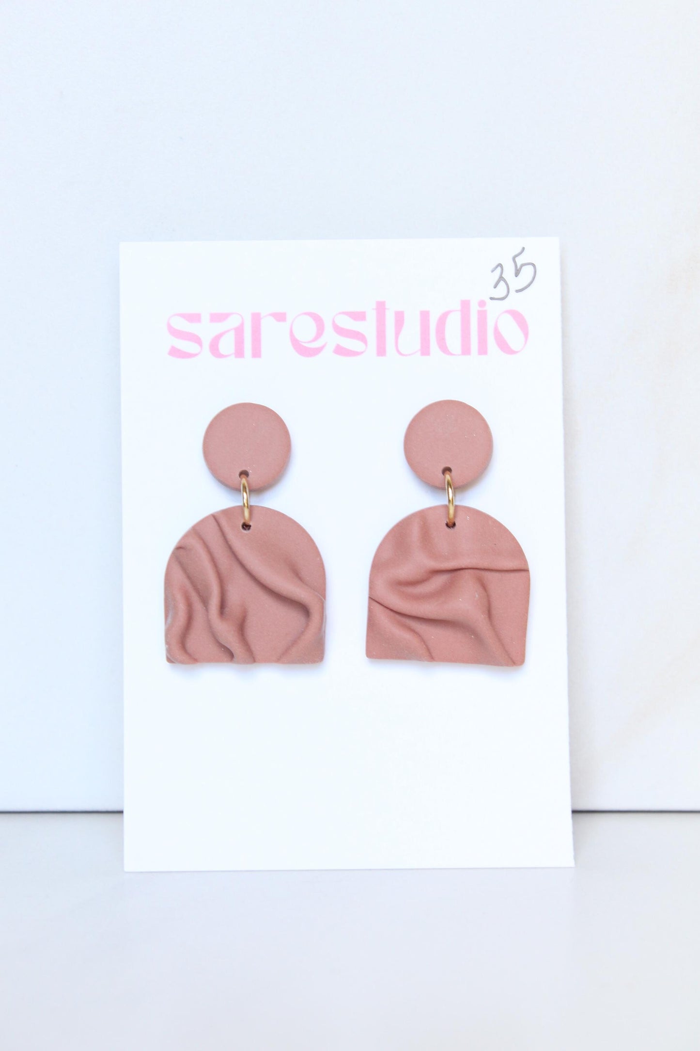 Clay Draped Earrings - Clay Earrings, Draped Earrings, Handmade Earrings, Lightweight Earrings, Hypoallergenic Jewelry, Statement Accessory