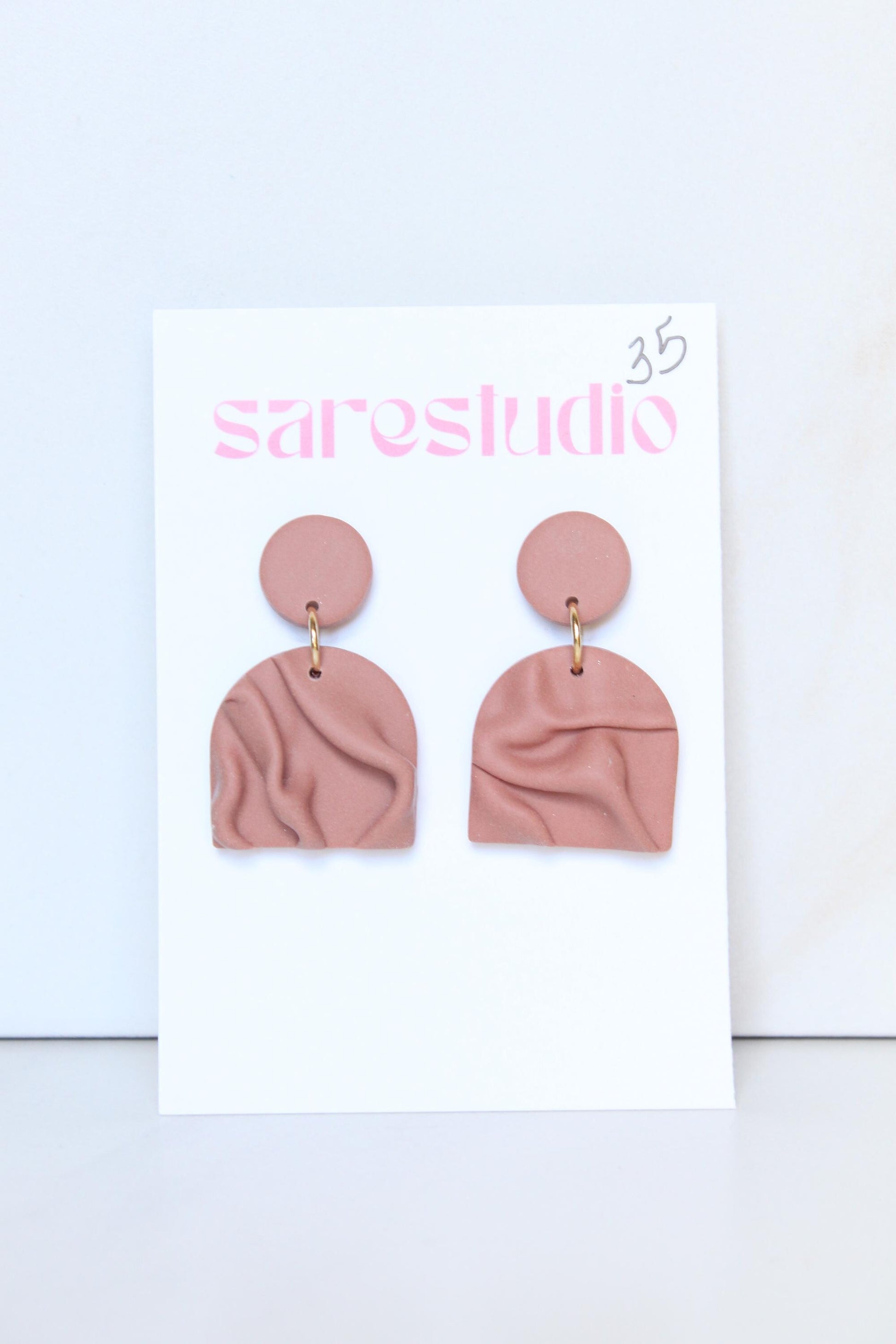 Clay Draped Earrings - Clay Earrings, Draped Earrings, Handmade Earrings, Lightweight Earrings, Hypoallergenic Jewelry, Statement Accessory