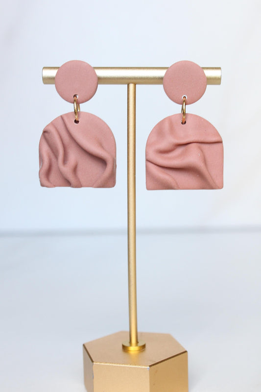Clay Draped Earrings - Clay Earrings, Draped Earrings, Handmade Earrings, Lightweight Earrings, Hypoallergenic Jewelry, Statement Accessory