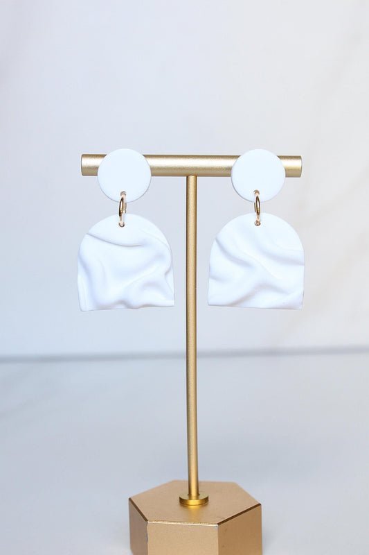 Clay Draped Earrings - Clay Earrings, Draped Earrings, Handmade Earrings, Lightweight Earrings, Hypoallergenic Jewelry, Statement Accessory
