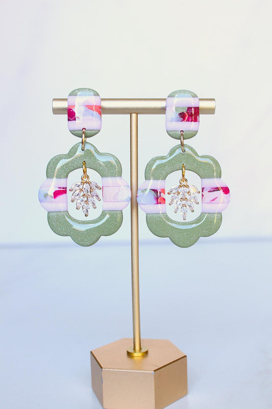 Clay Dangle Earrings - Geometric Modern Design, Handmade Lightweight Hypoallergenic Polymer Jewelry, Statement Accessory Multiple Colors