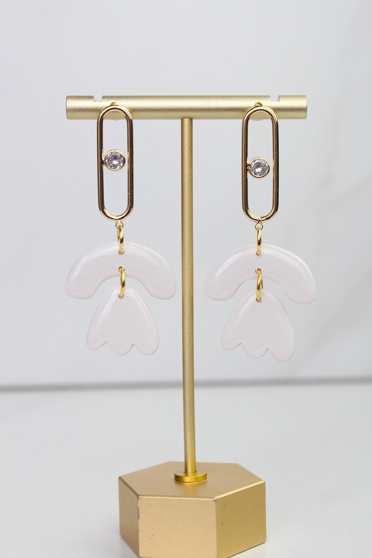 Neutral Marble Clay Earrings | Boho Clay Earrings | Lightweight Statement Earrings | Polymer Clay Dangle Earrings