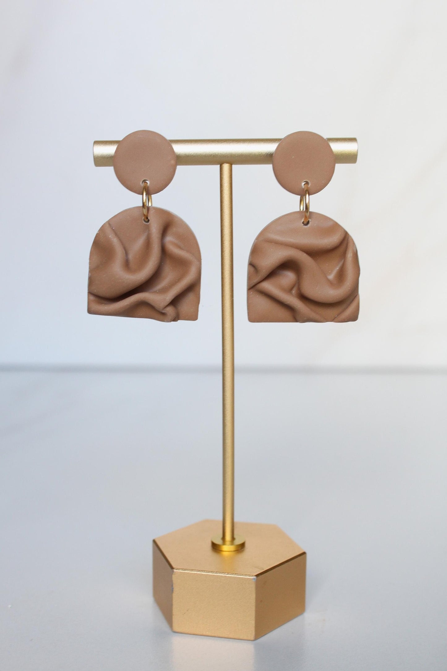 Clay Draped Earrings - Clay Earrings, Draped Earrings, Handmade Earrings, Lightweight Earrings, Hypoallergenic Jewelry, Statement Accessory