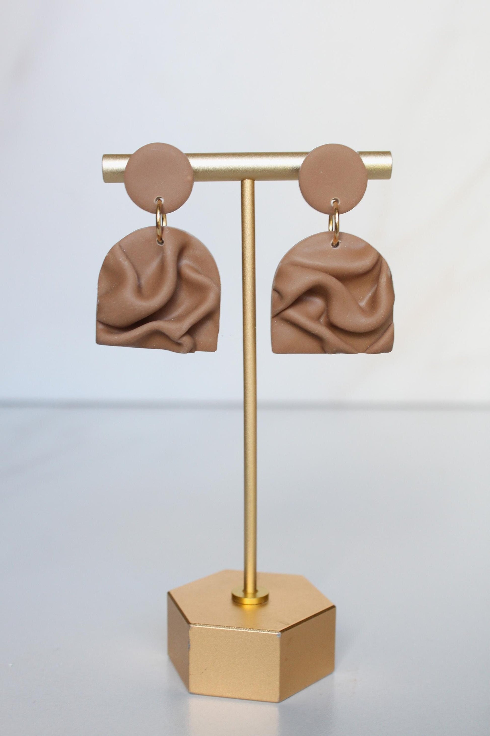 Clay Draped Earrings - Clay Earrings, Draped Earrings, Handmade Earrings, Lightweight Earrings, Hypoallergenic Jewelry, Statement Accessory