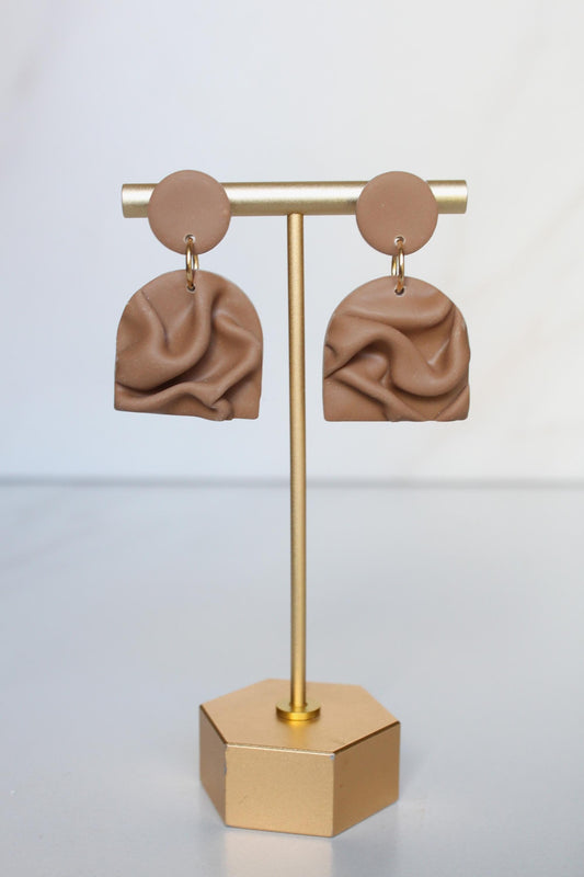 Clay Draped Earrings - Clay Earrings, Draped Earrings, Handmade Earrings, Lightweight Earrings, Hypoallergenic Jewelry, Statement Accessory