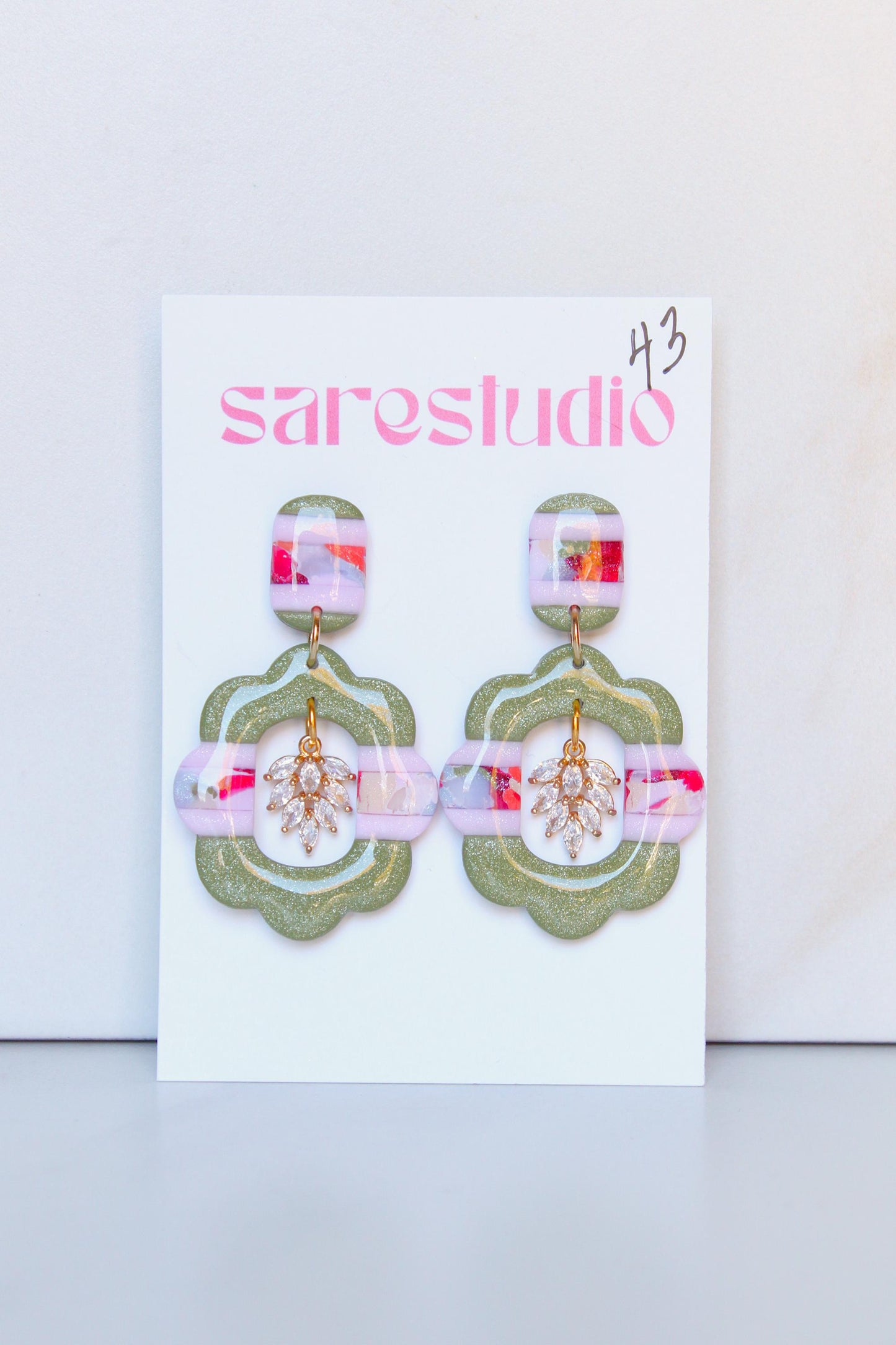 Clay Dangle Earrings - Geometric Modern Design, Handmade Lightweight Hypoallergenic Polymer Jewelry, Statement Accessory Multiple Colors