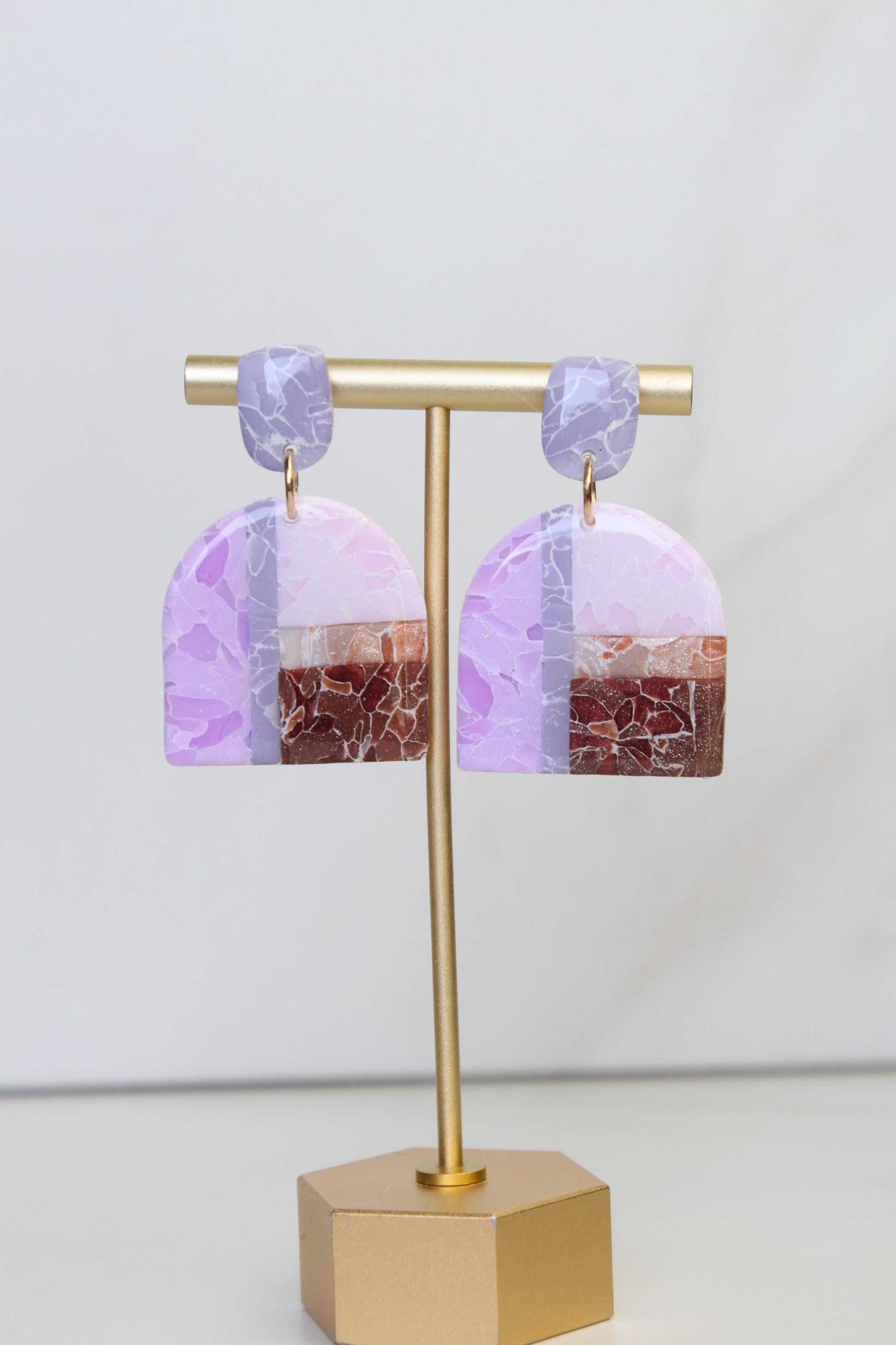 Marble Clay Earrings | Boho Clay Earrings | Lightweight Statement Earrings | Polymer Clay Dangle Earrings