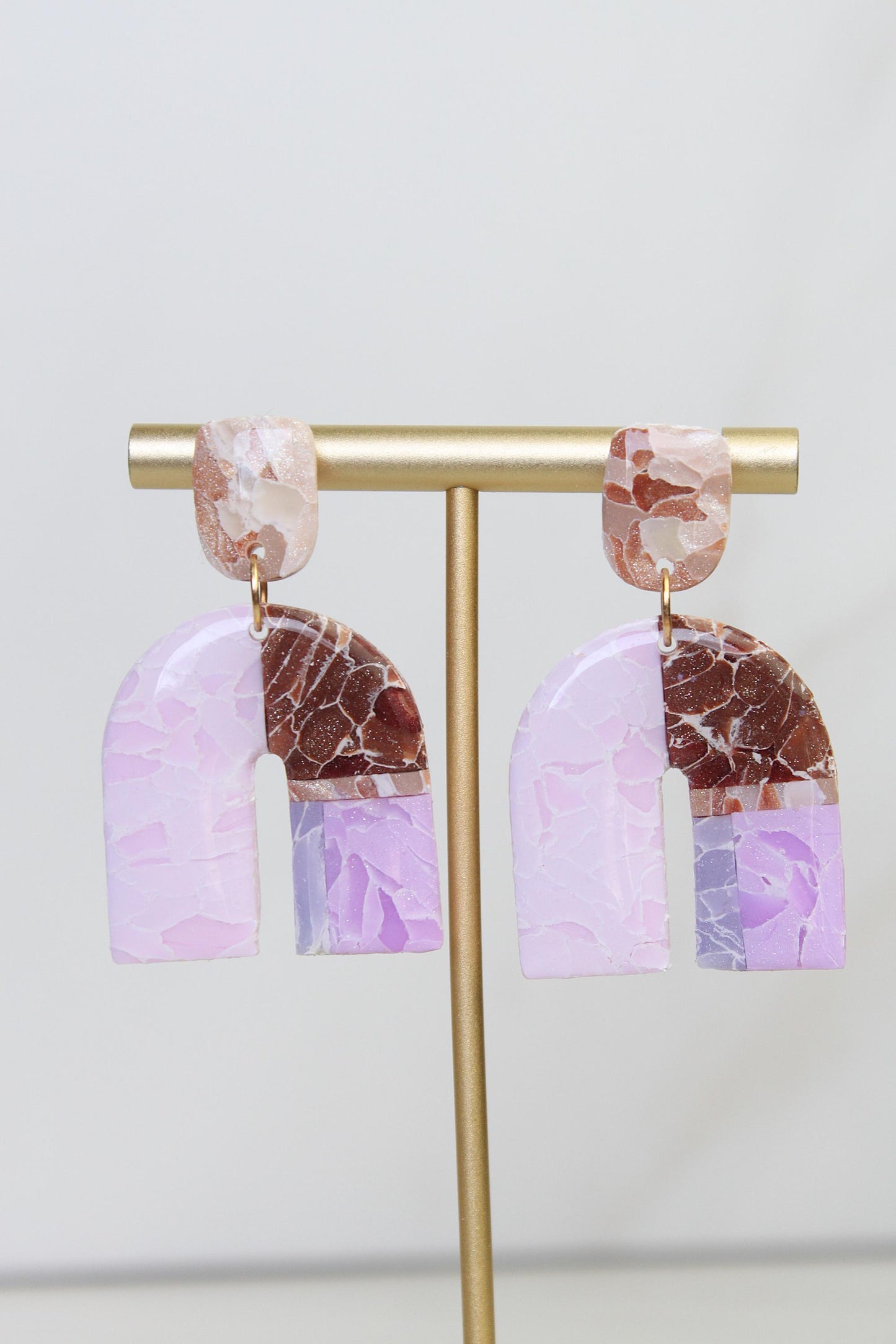 Marble Clay Earrings | Boho Clay Earrings | Lightweight Statement Earrings | Polymer Clay Dangle Earrings