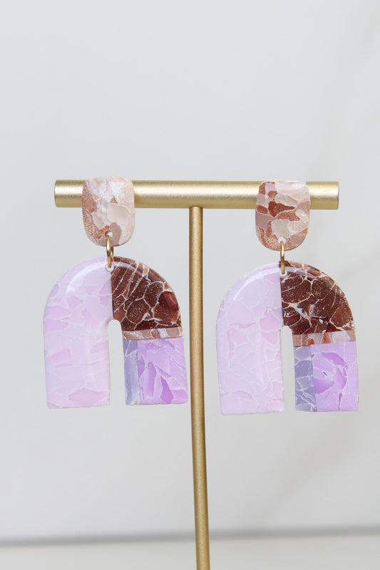 Marble Clay Earrings | Boho Clay Earrings | Lightweight Statement Earrings | Polymer Clay Dangle Earrings