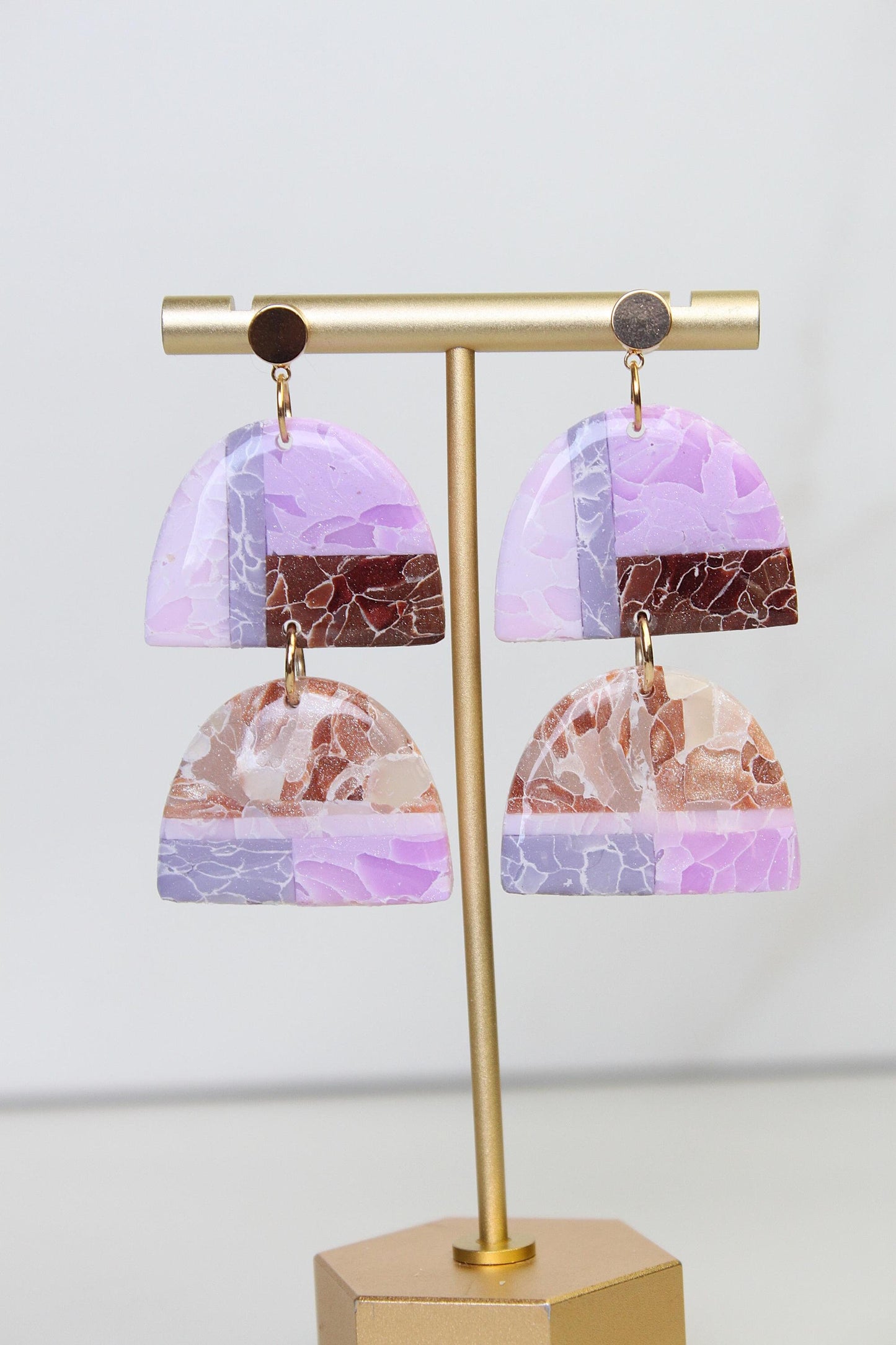 Marble Clay Earrings | Boho Clay Earrings | Lightweight Statement Earrings | Polymer Clay Dangle Earrings