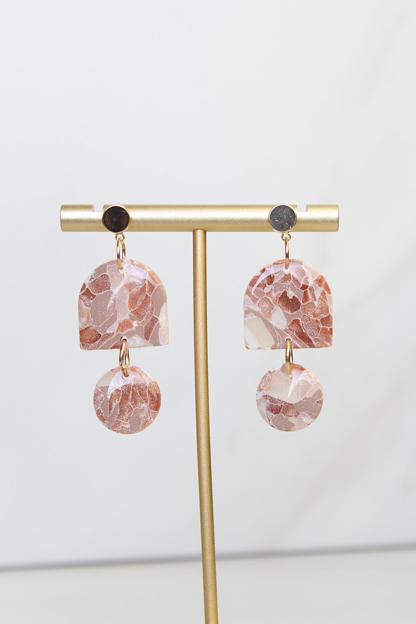 Marble Clay Earrings | Boho Clay Earrings | Lightweight Statement Earrings | Polymer Clay Dangle Earrings