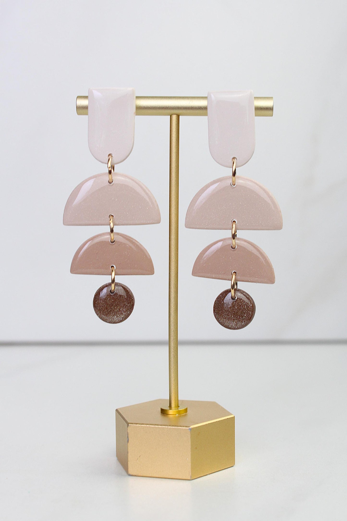 Neutral Marble Clay Earrings | Boho Clay Earrings | Lightweight Statement Earrings | Polymer Clay Dangle Earrings