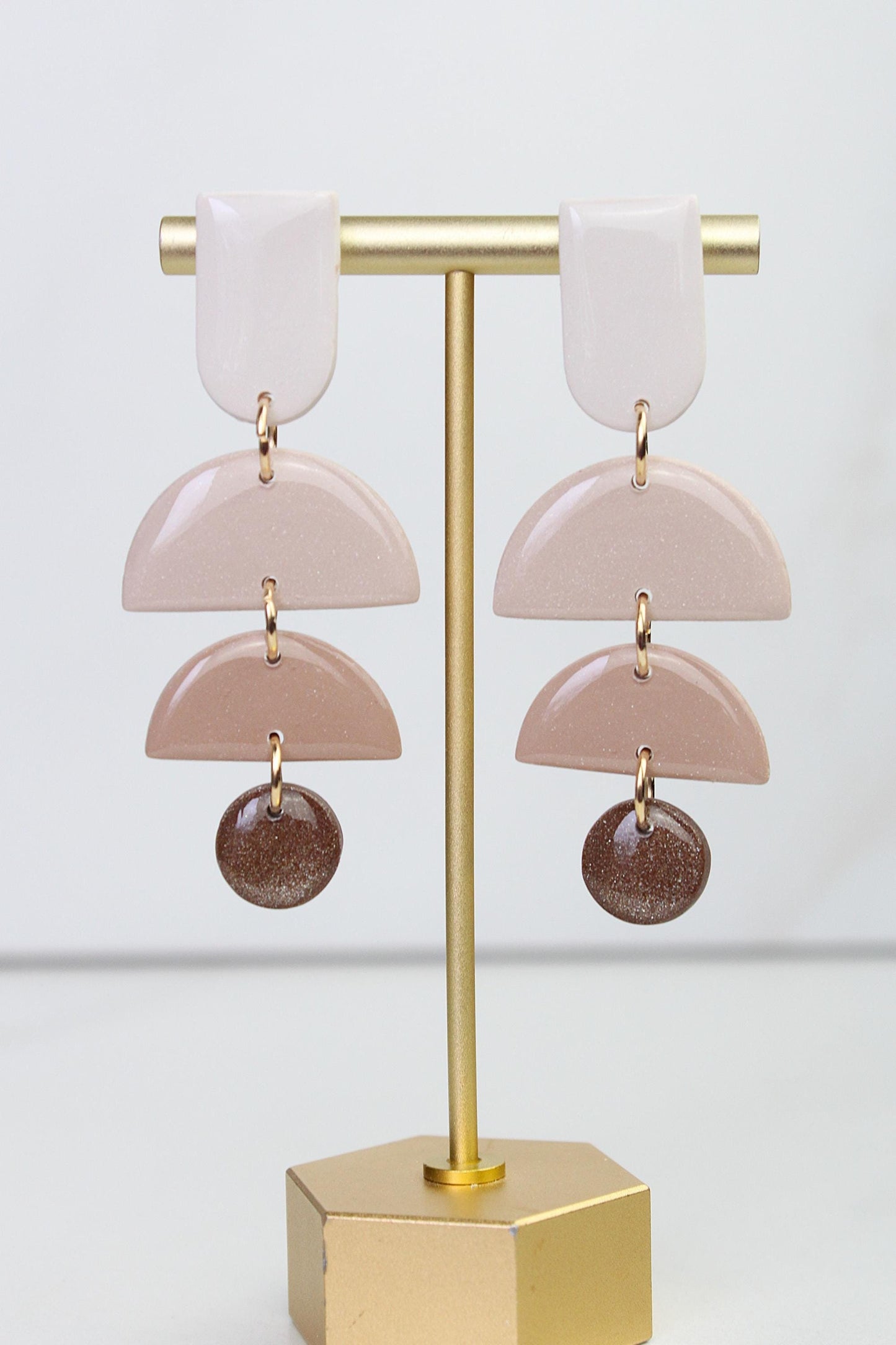 Neutral Marble Clay Earrings | Boho Clay Earrings | Lightweight Statement Earrings | Polymer Clay Dangle Earrings