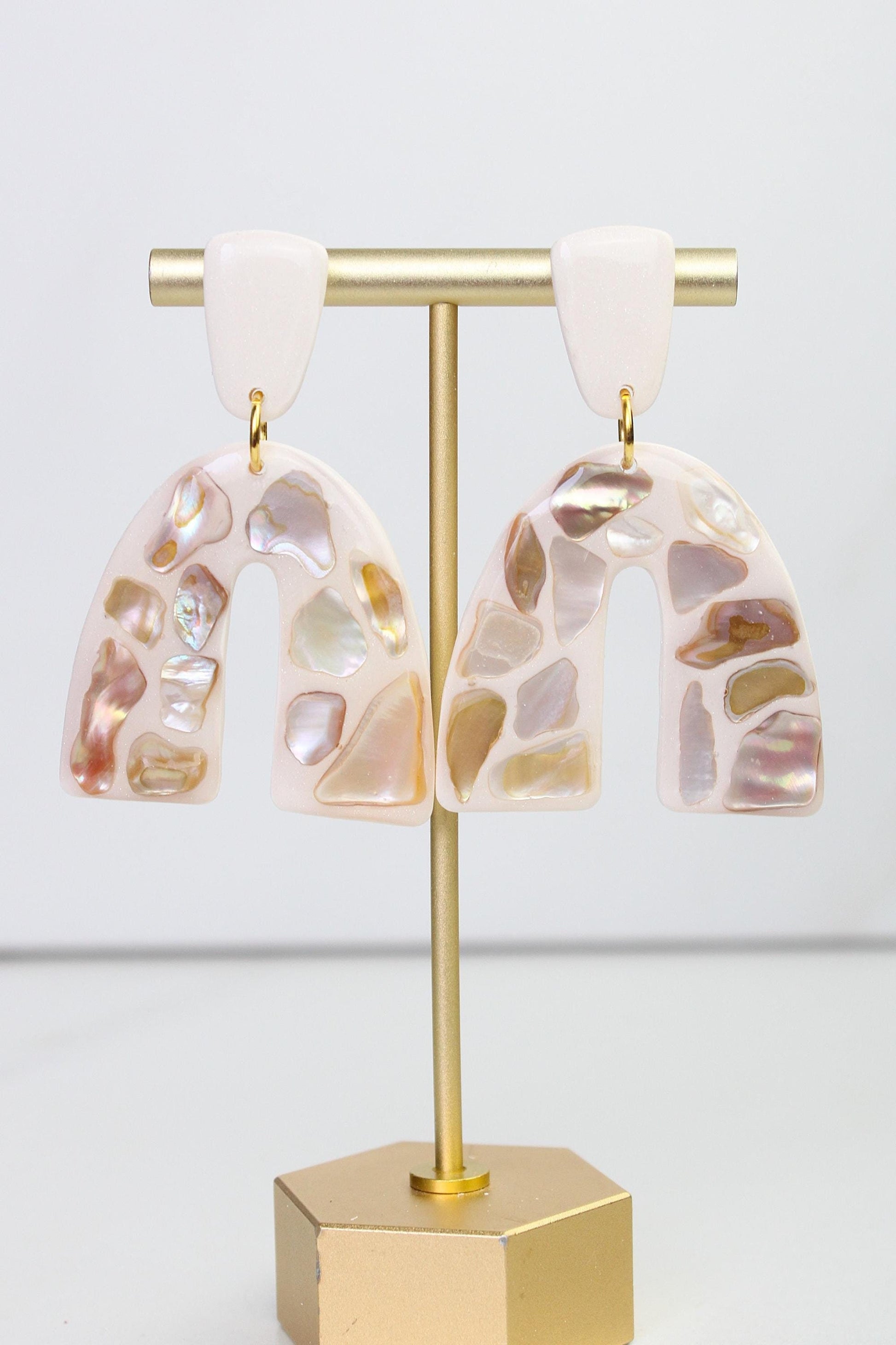 Polymer Clay Earrings | Seashell Earrings | Beach Earrings | Summer Earrings | Statement Earrings| Handmade Jewelry SHELLS WILL VARY!