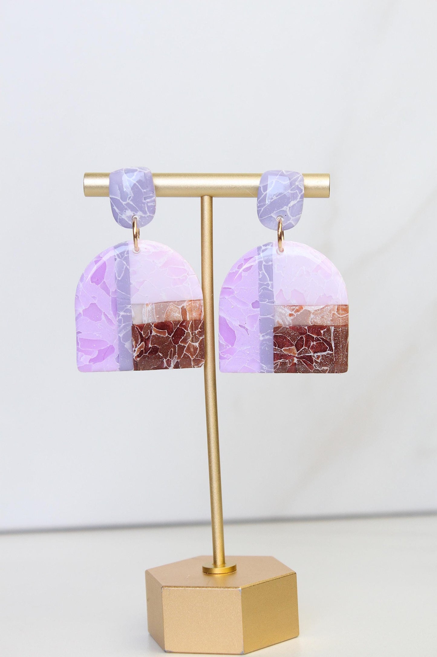 Marble Clay Earrings | Boho Clay Earrings | Lightweight Statement Earrings | Polymer Clay Dangle Earrings