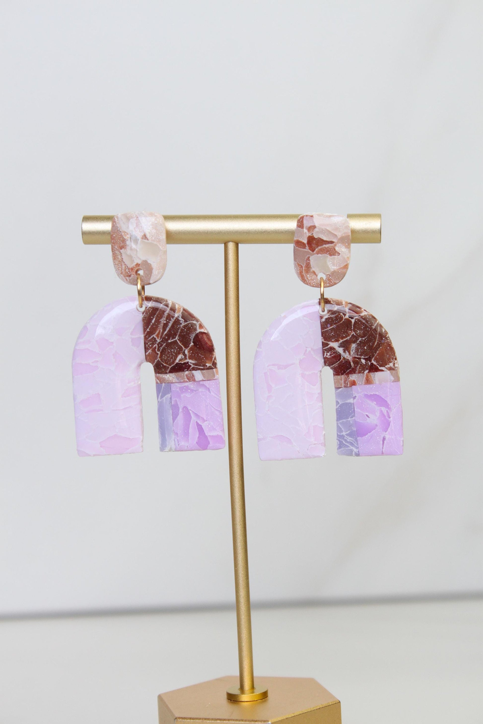 Marble Clay Earrings | Boho Clay Earrings | Lightweight Statement Earrings | Polymer Clay Dangle Earrings