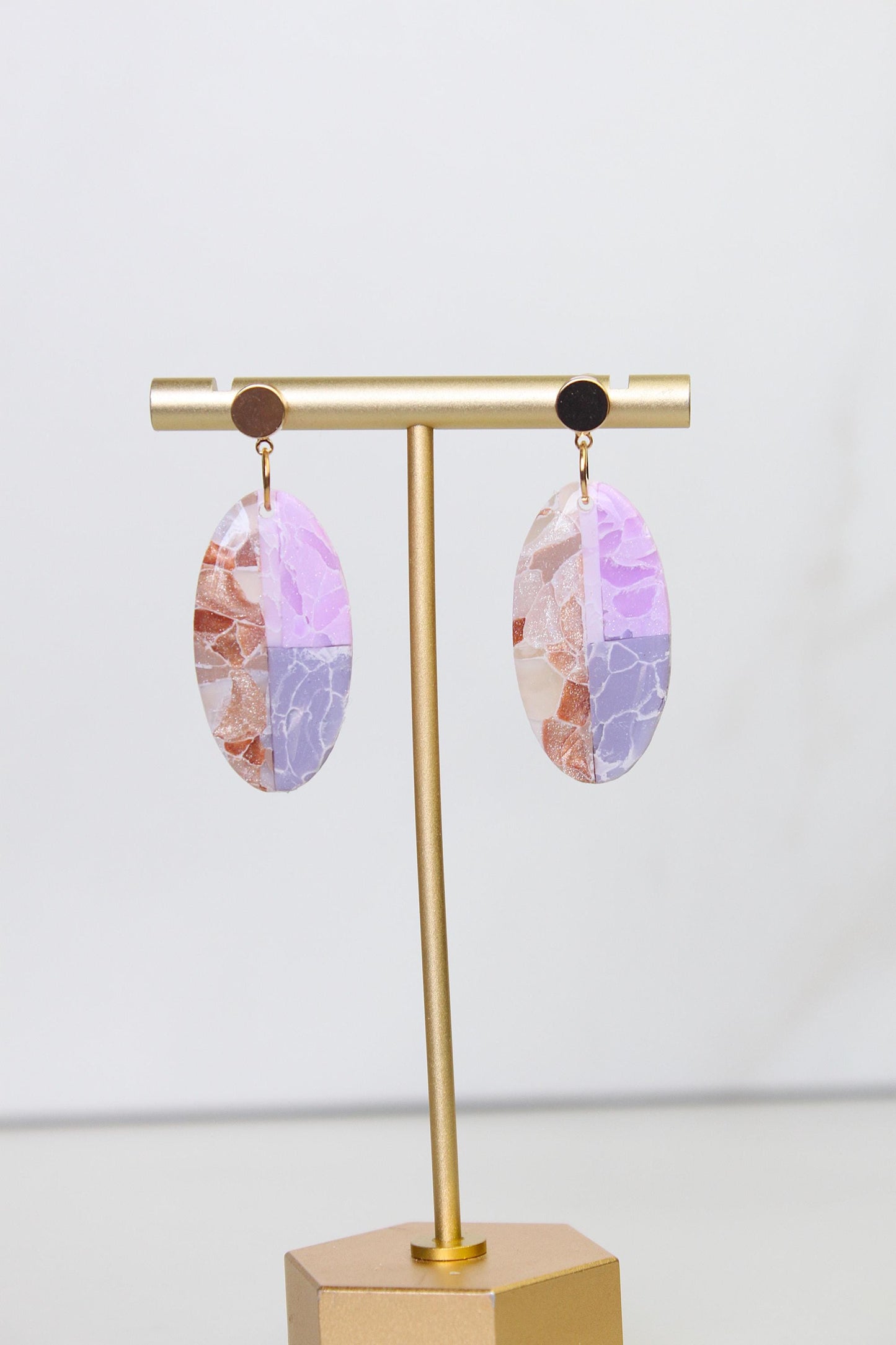 Marble Clay Earrings | Boho Clay Earrings | Lightweight Statement Earrings | Polymer Clay Dangle Earrings