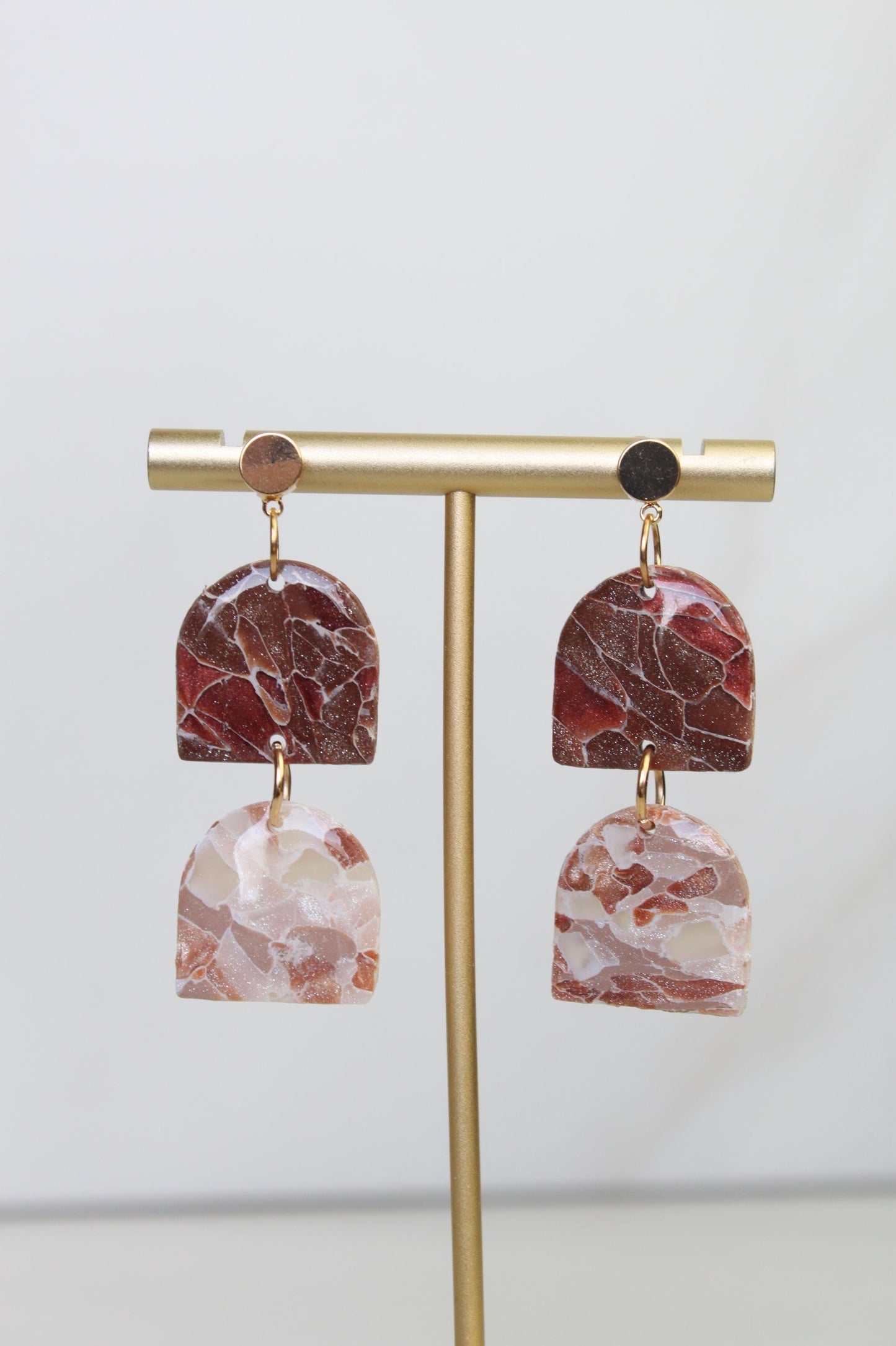 Marble Clay Earrings | Boho Clay Earrings | Lightweight Statement Earrings | Polymer Clay Dangle Earrings