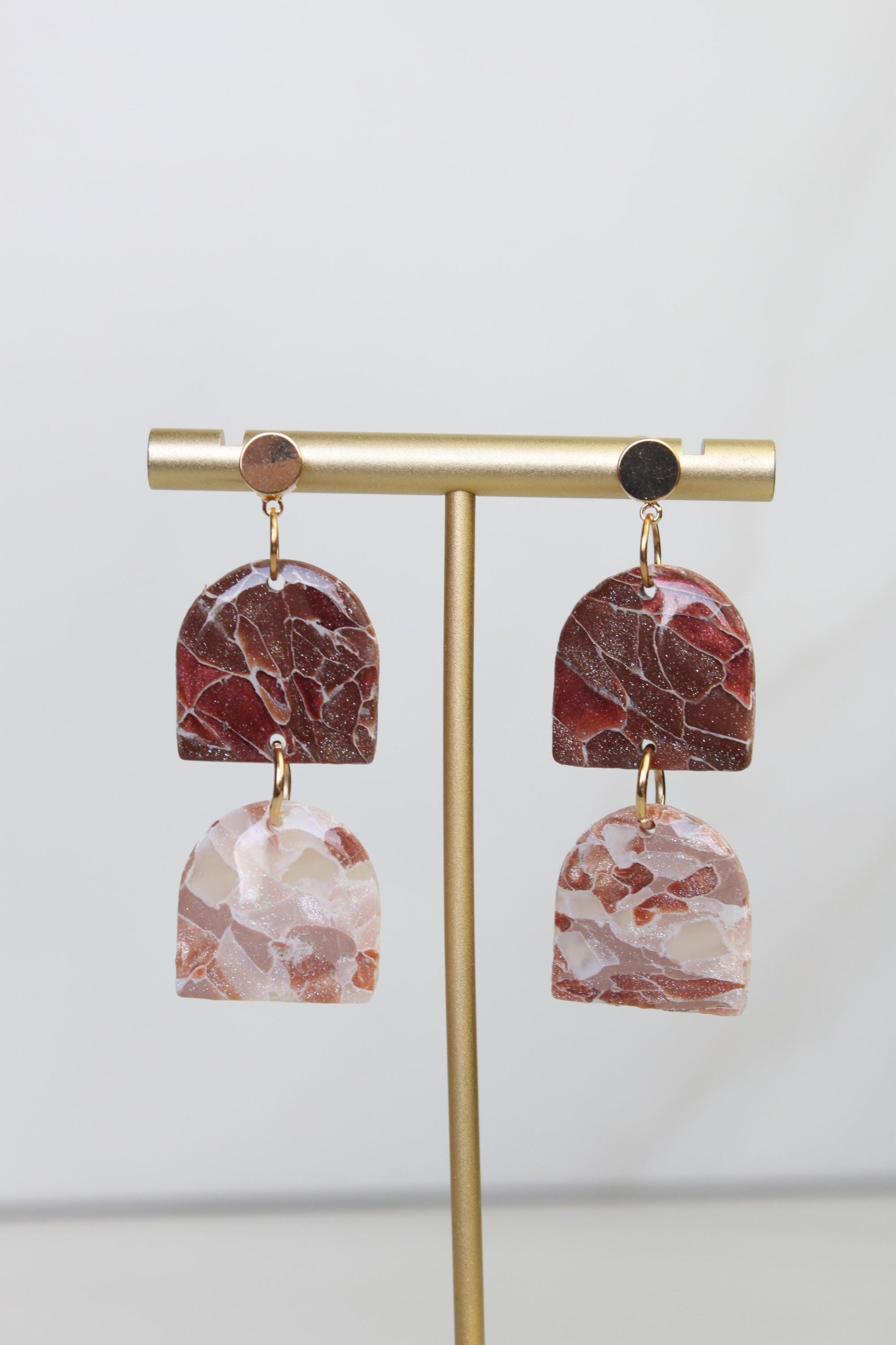 Marble Clay Earrings | Boho Clay Earrings | Lightweight Statement Earrings | Polymer Clay Dangle Earrings